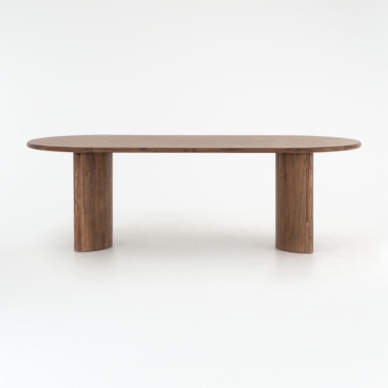Seasoned Brown Acacia Oval Dining Table for Six