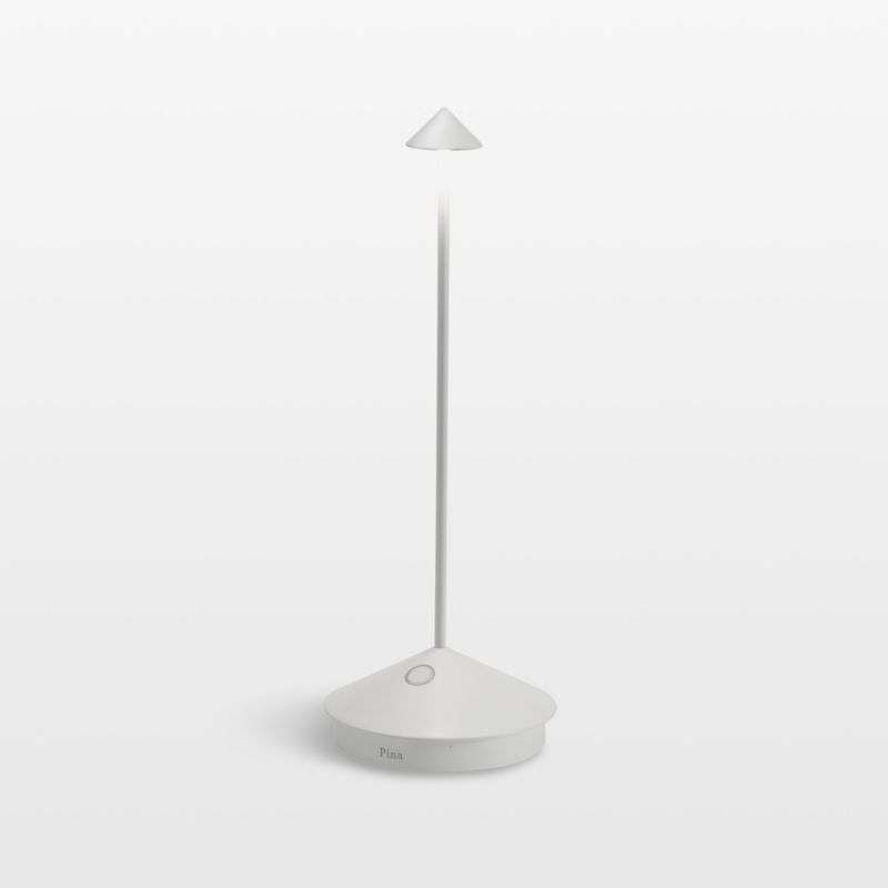 Zafferano White Metal Cordless Touch-Control Portable Table Lamp