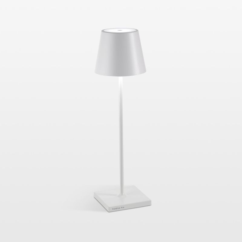White Metal Cordless Touch-Control Outdoor Table Lamp