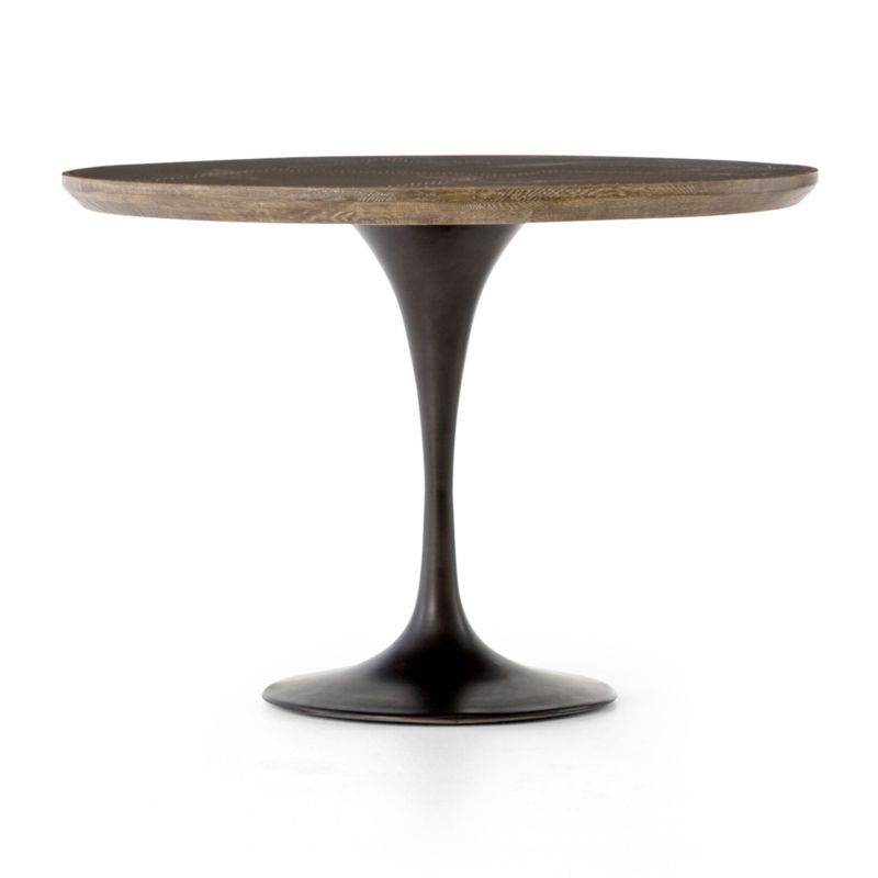 42" Round Reclaimed Wood and Marble Dining Table