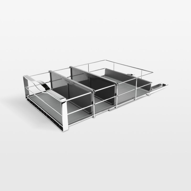 Gray Heavy-Gauge Steel Pull-Out Kitchen Cabinet Organizer