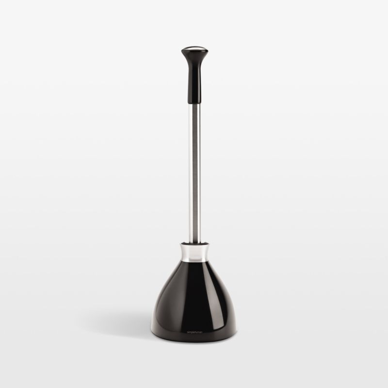 Black Stainless Steel Toilet Plunger with Magnetic Collar