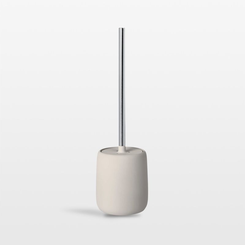 Moonbeam Gray Sono Soft-touch Minimalist Toilet Brush and Holder