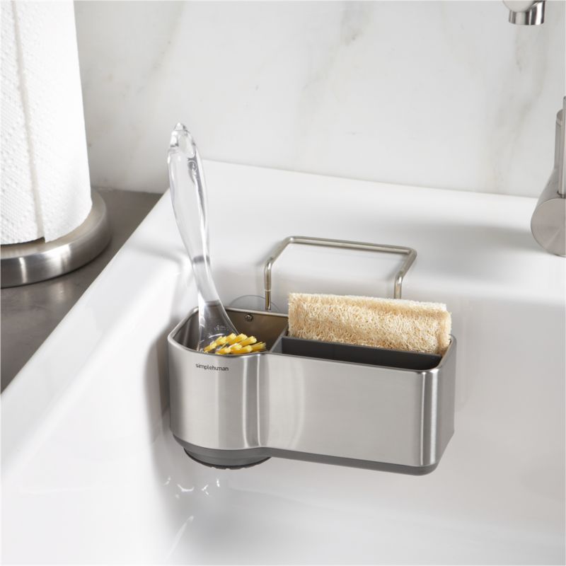 Brushed Stainless Steel Suction Mount Sink Caddy