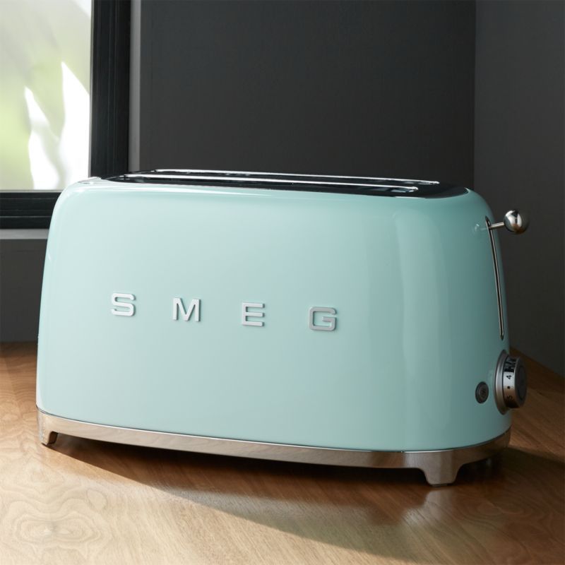Pastel Green Stainless Steel Retro 4-Slice Toaster