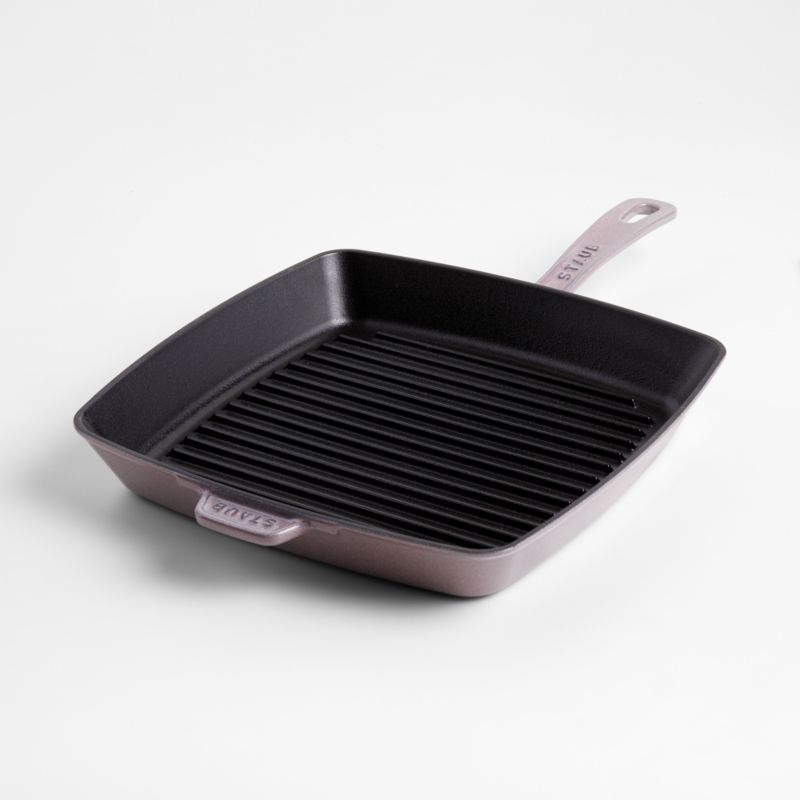 Lilac Cast Iron 12-Inch Square Grill Pan