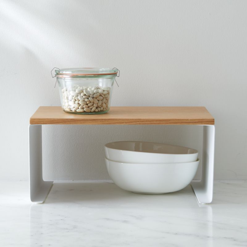 Tosca White Wood-Top Stackable Kitchen Rack