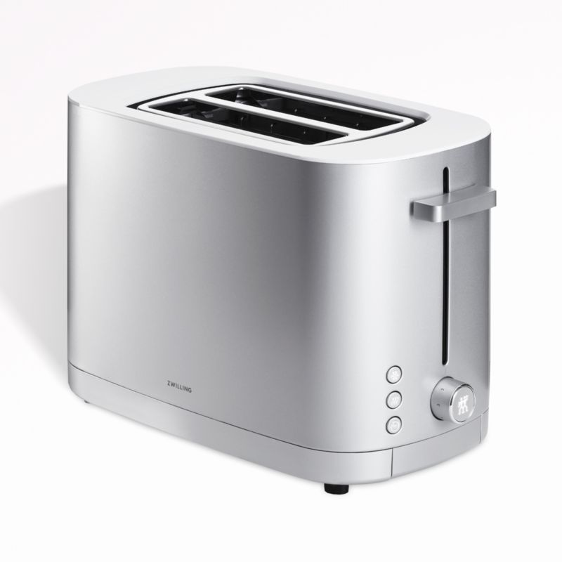 Silver Digital 2-Slice Toaster with Wide Slot and Crumb Tray