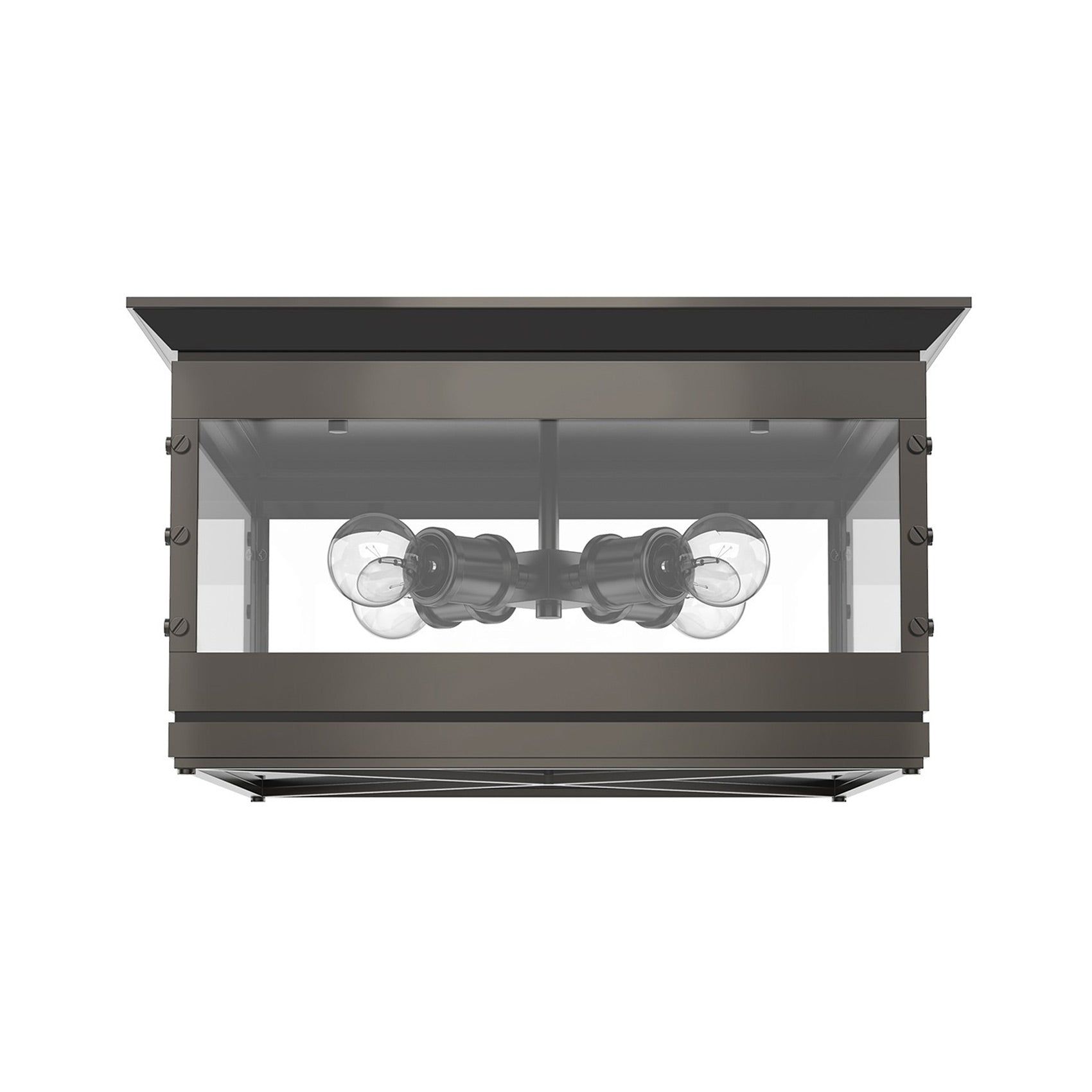 Douglas 18" Urban Bronze Glass Flush Mount Light