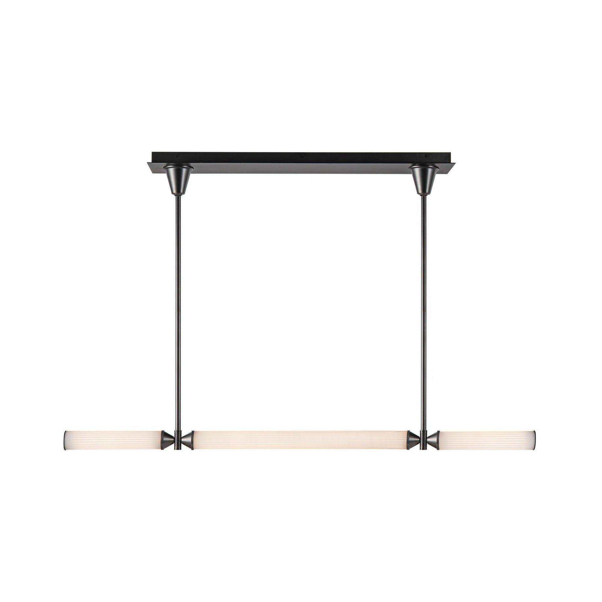 Edwin 48" Urban Bronze and Frosted Ribbed Glass LED Linear Pendant
