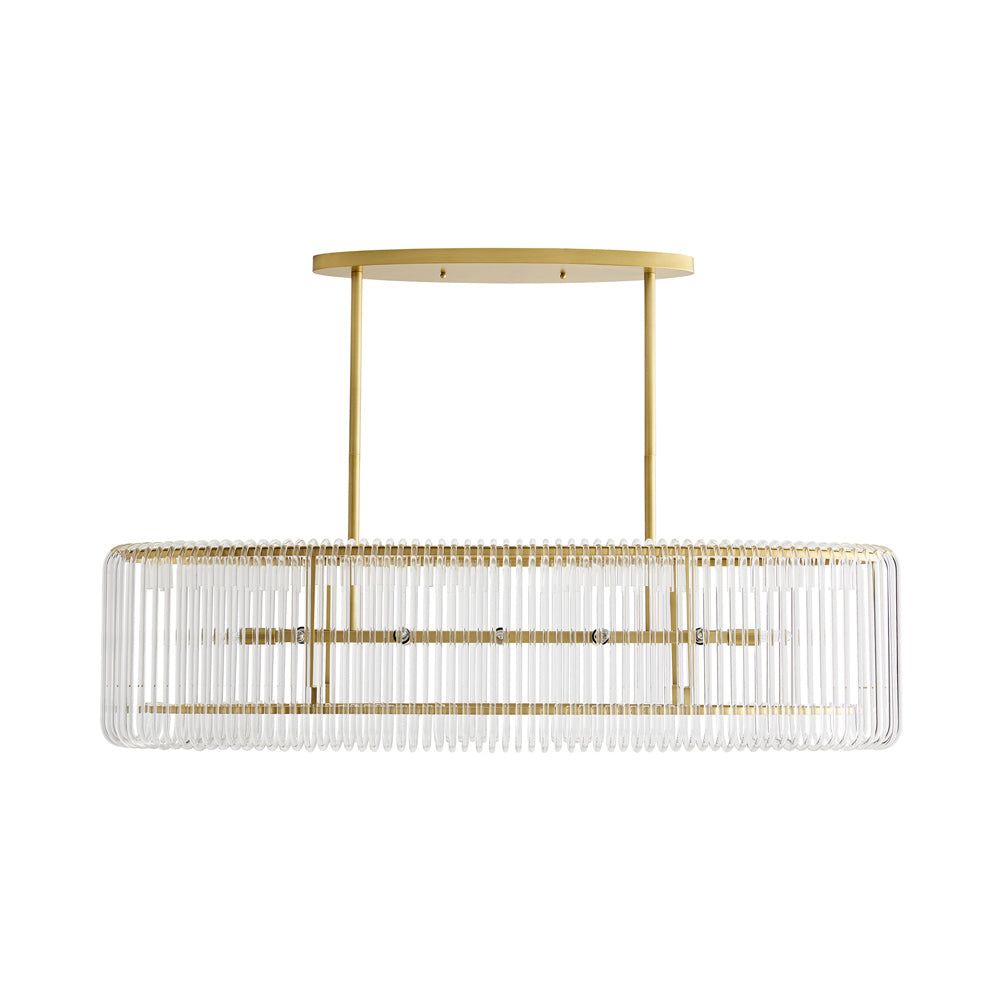 Antique Brass 12-Light Chandelier with Clear Glass