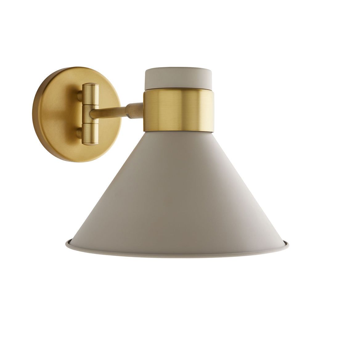 Taupe and Brass 15" Pivoting Wall Sconce