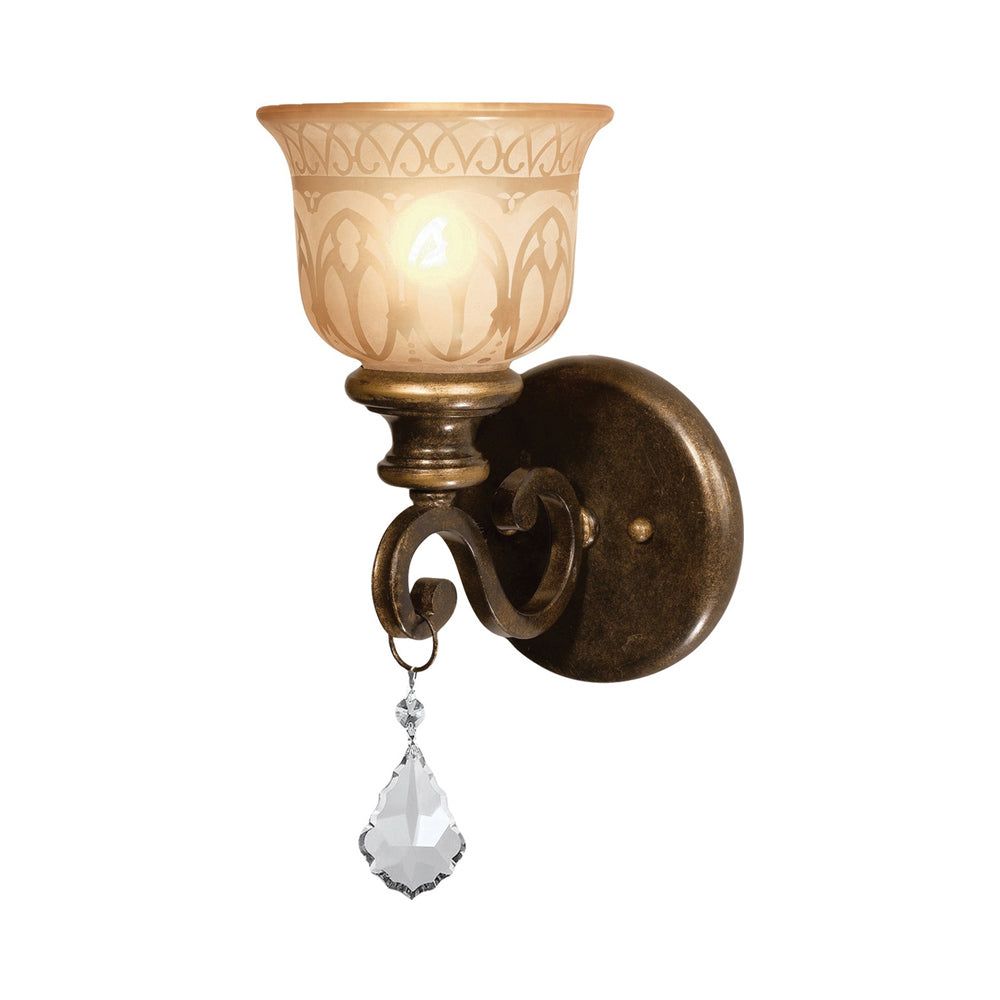 Bronze Umber Direct Wired Sconce with Clear Swarovski Crystals