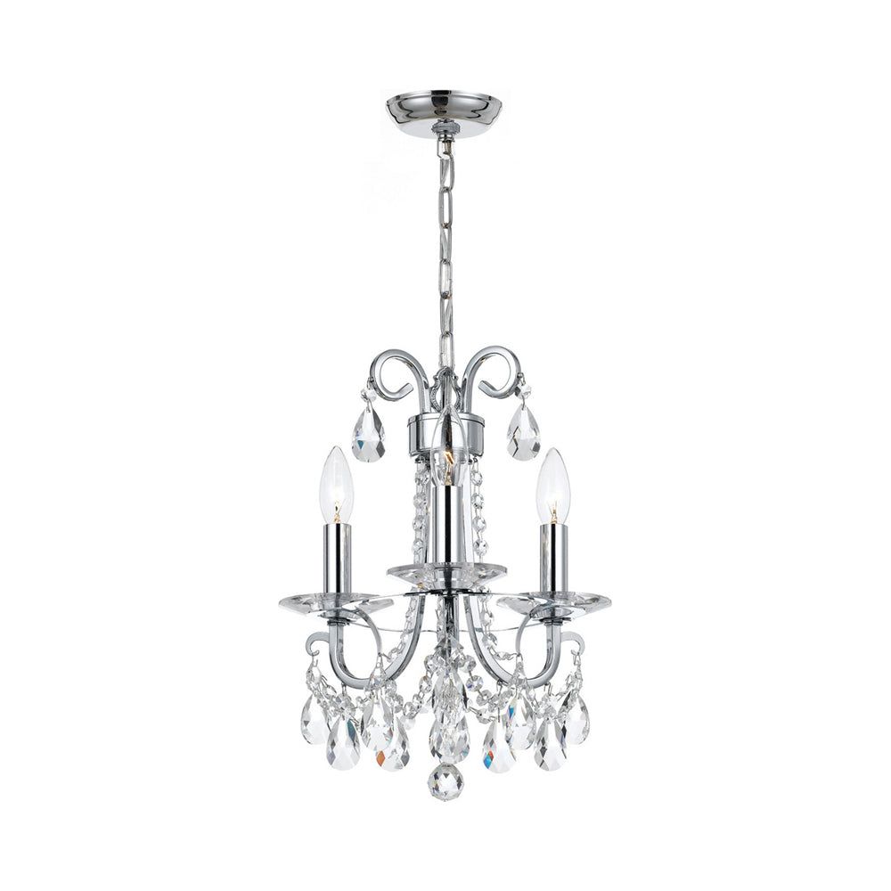 Mini Othello 3-Light Polished Chrome Crystal Chandelier