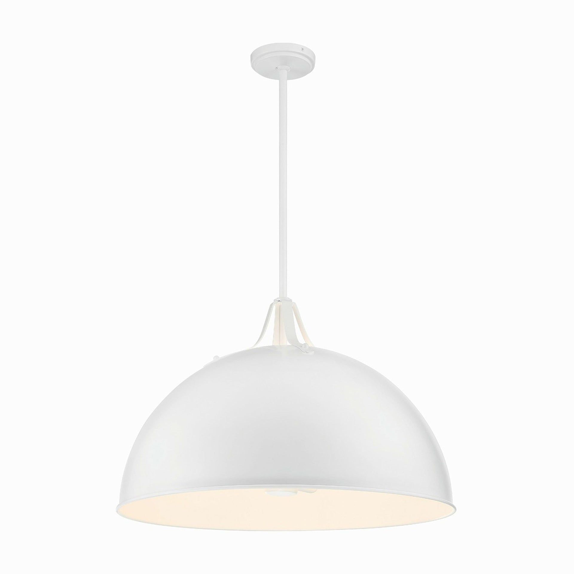 Farmhouse Elegance Matte White 3-Light Crystal Bowl Pendant