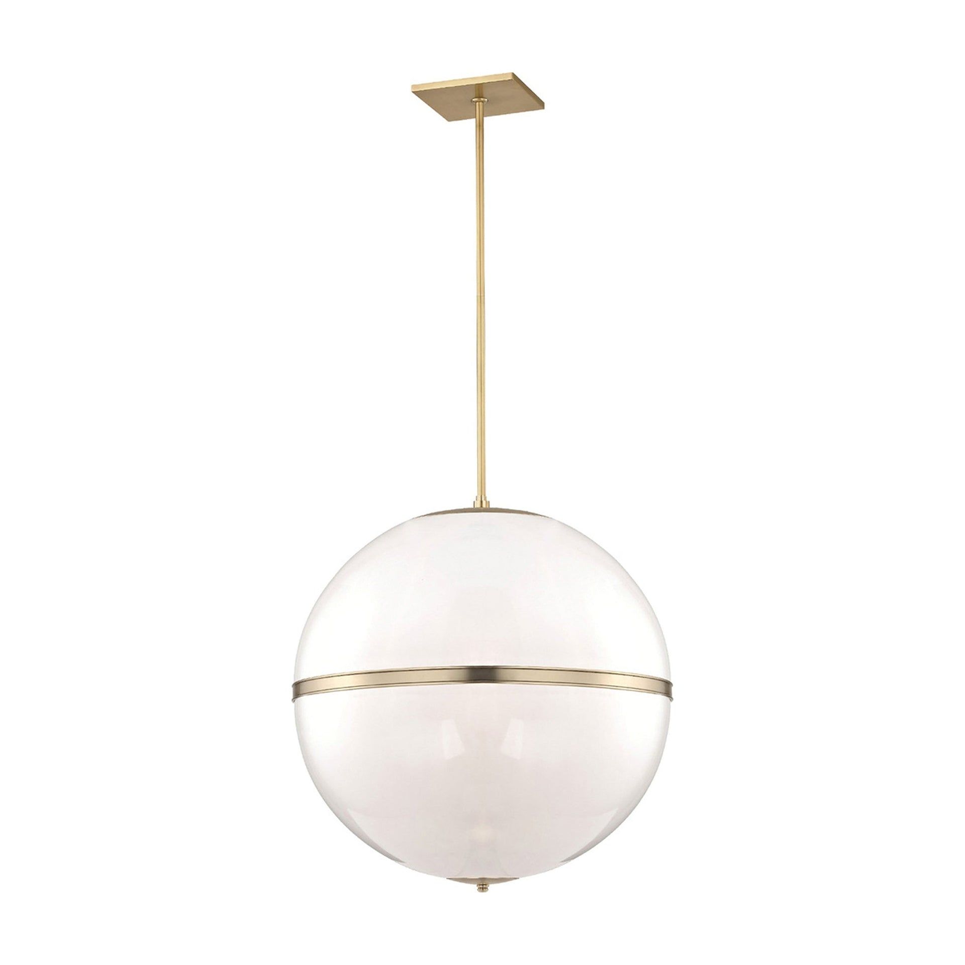 Aurora Aged Brass 4-Light Chandelier with Crystal Glass Shade