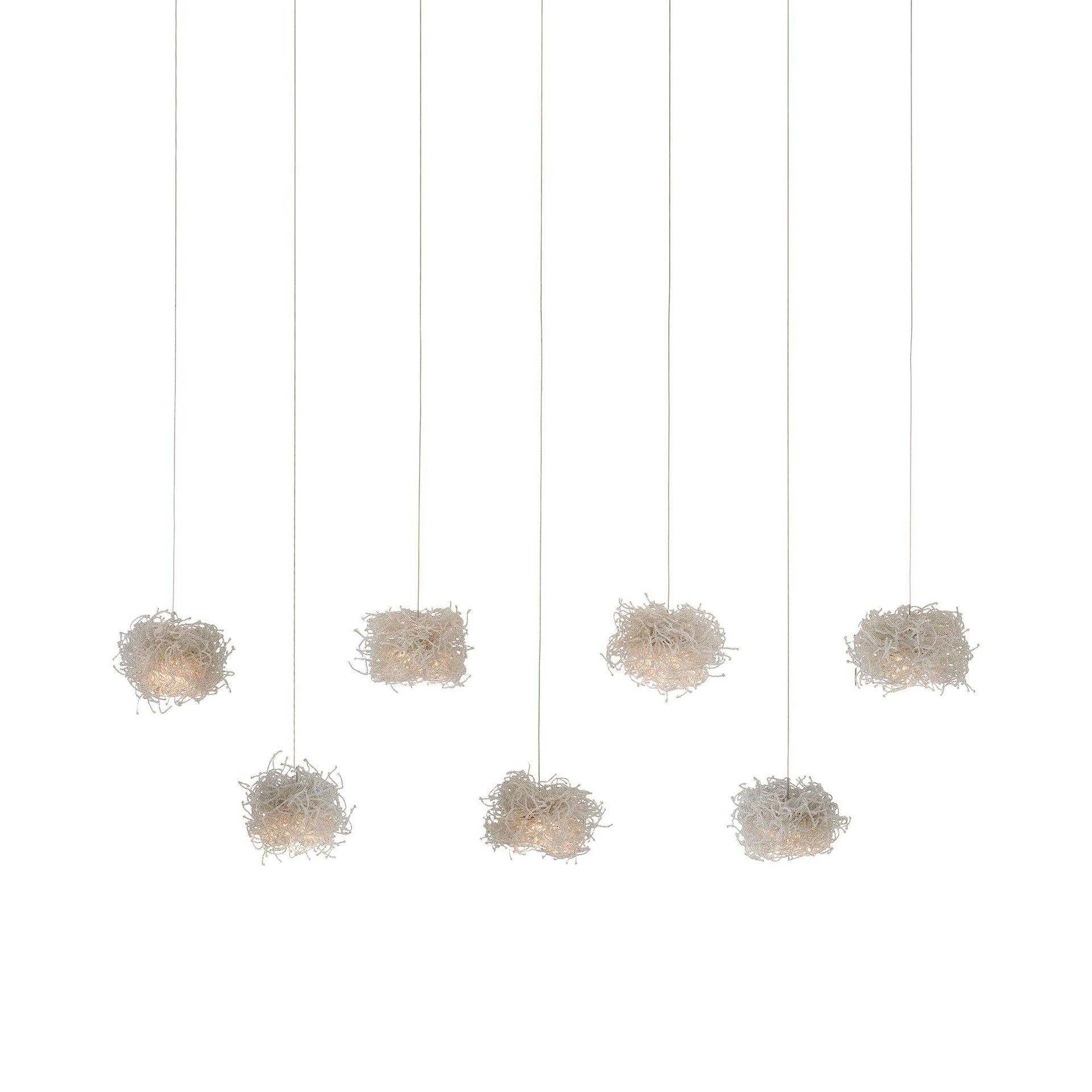 Elysian Silver Glass Bead 7-Light LED Island Pendant