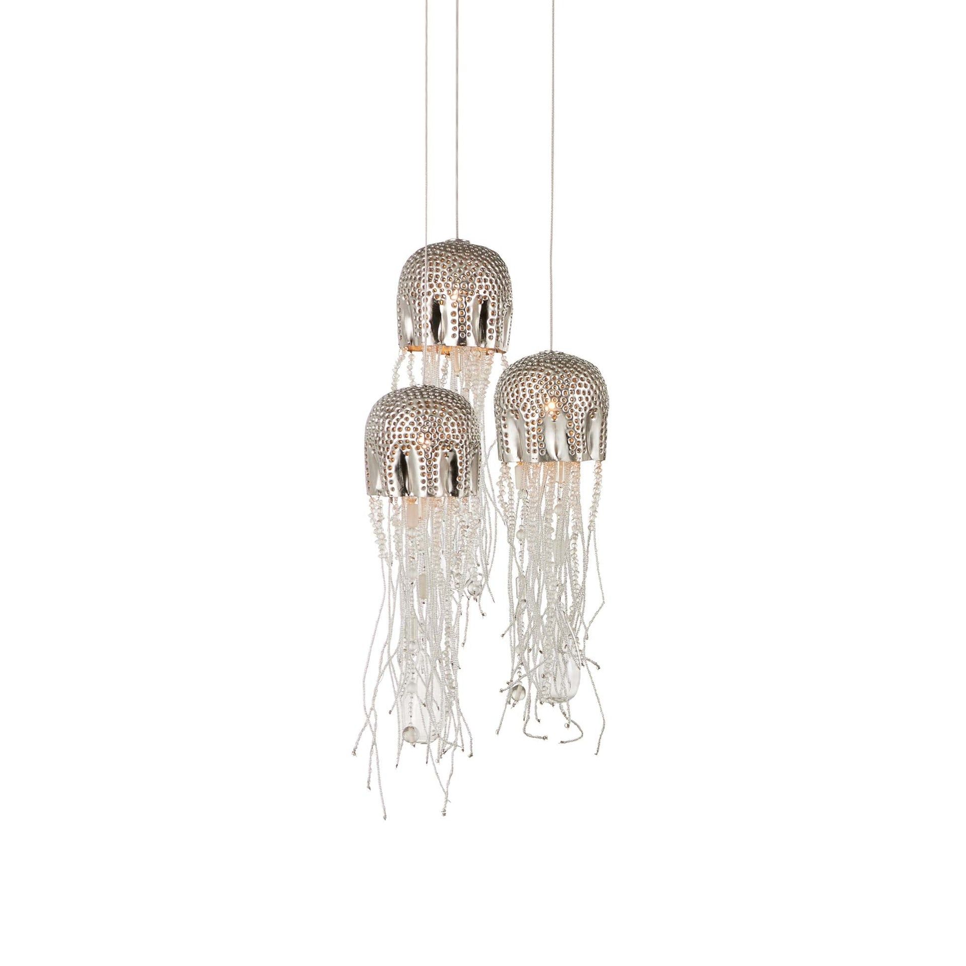 Mini Medusa Nickel & Glass 3-Light LED Pendant