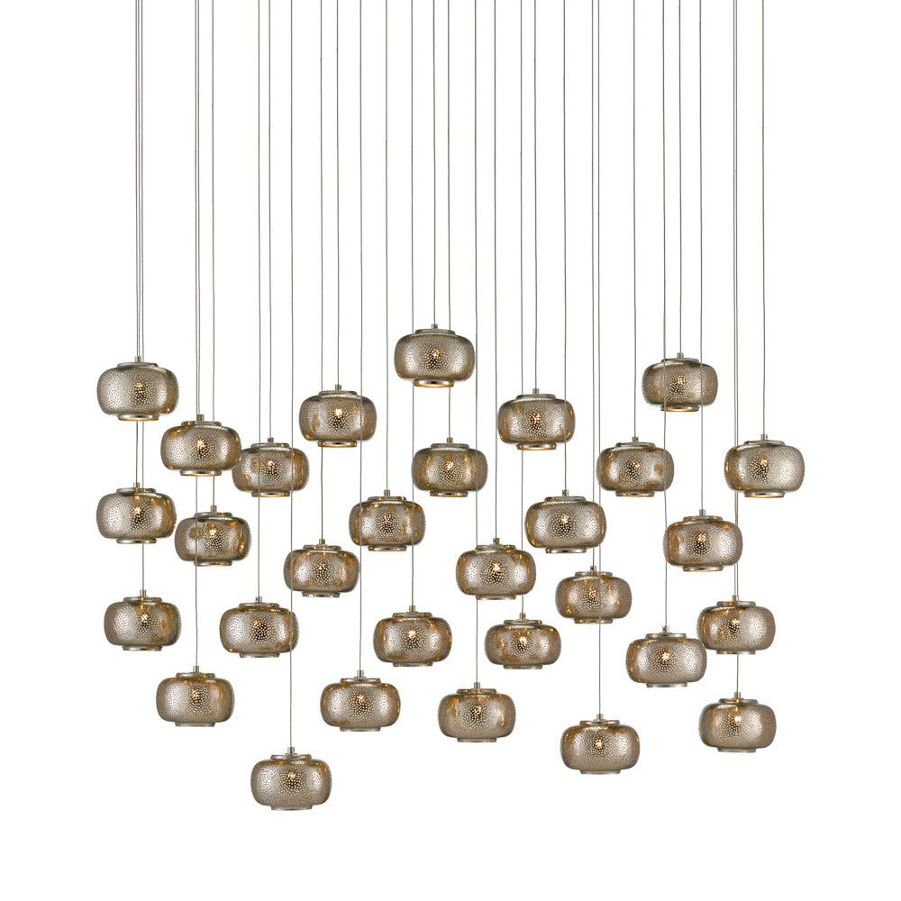 Modern Farmhouse Silver Globe 30-Light Cluster Pendant