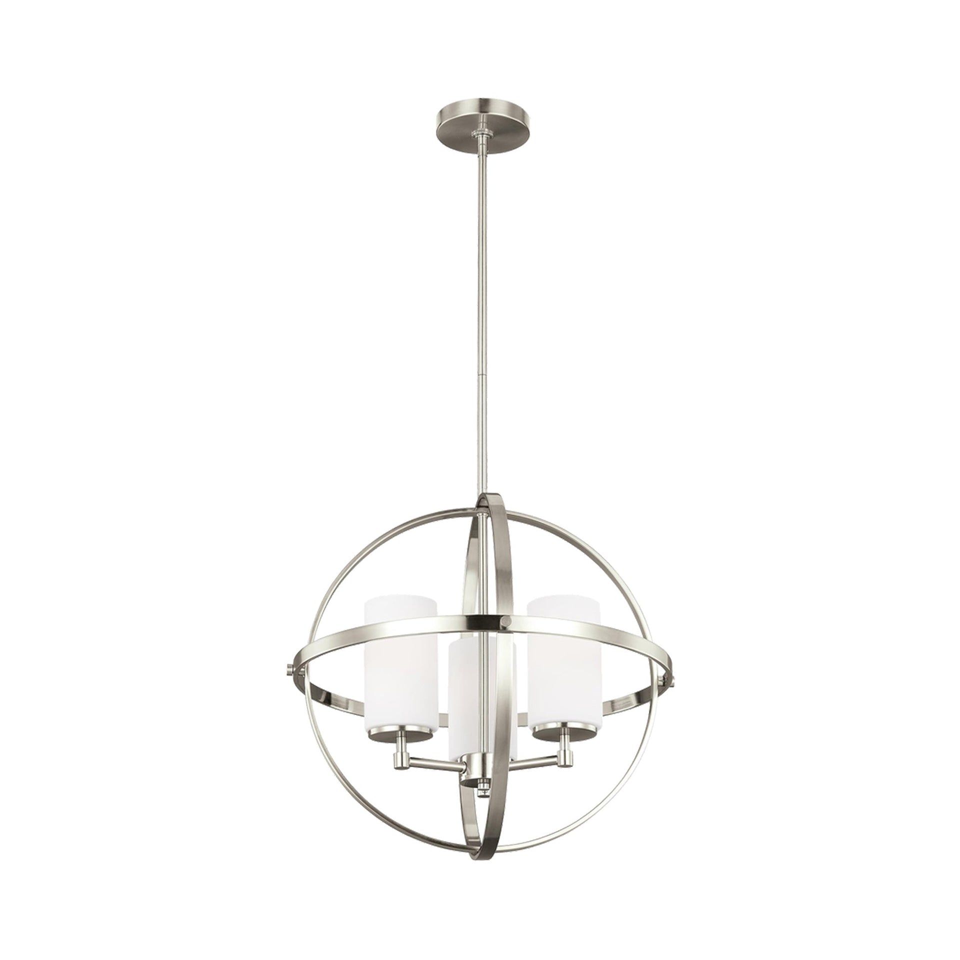 Alturas Brushed Nickel 3-Light Chandelier with Etched Glass