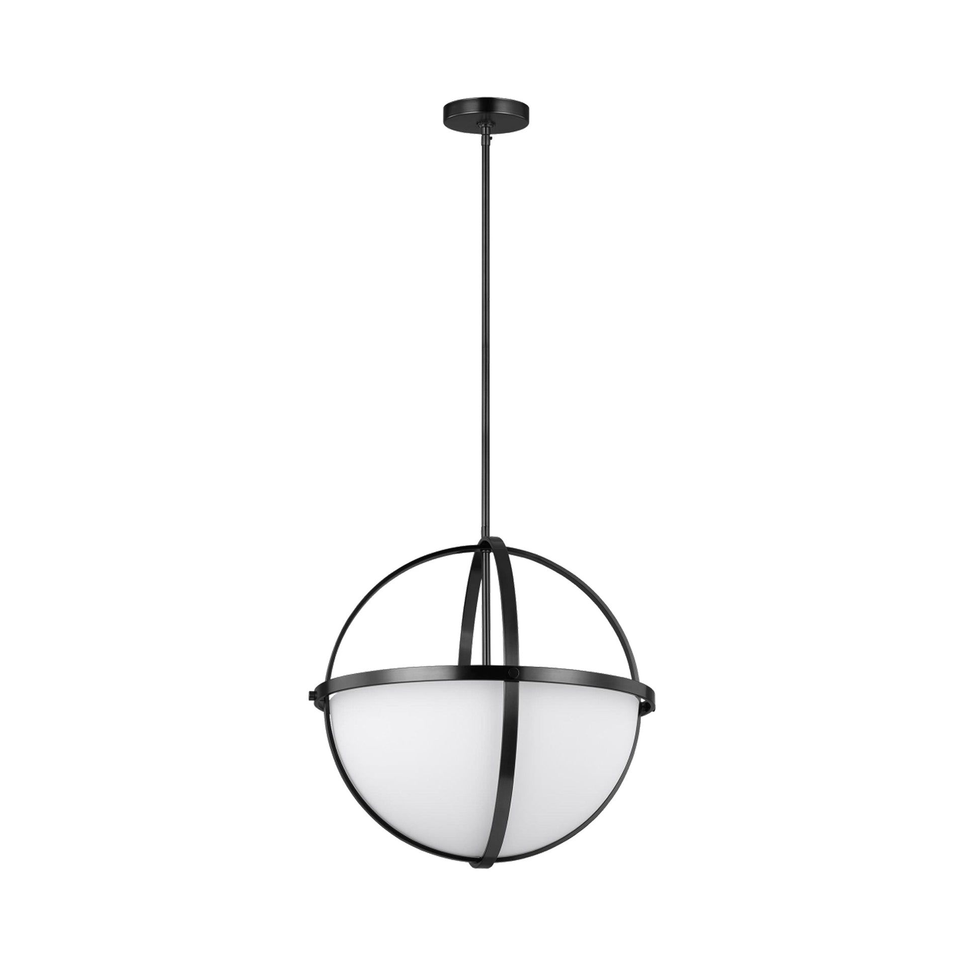 Alturas Midnight Black 3-Light LED Pendant with Etched White Glass
