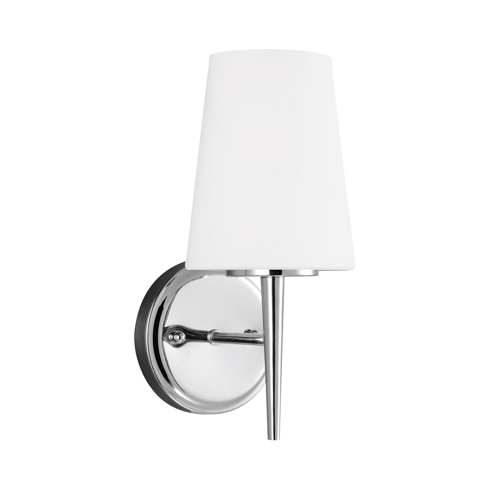 Driscoll Chrome 1-Light Outdoor Sconce with Opal Etched Glass