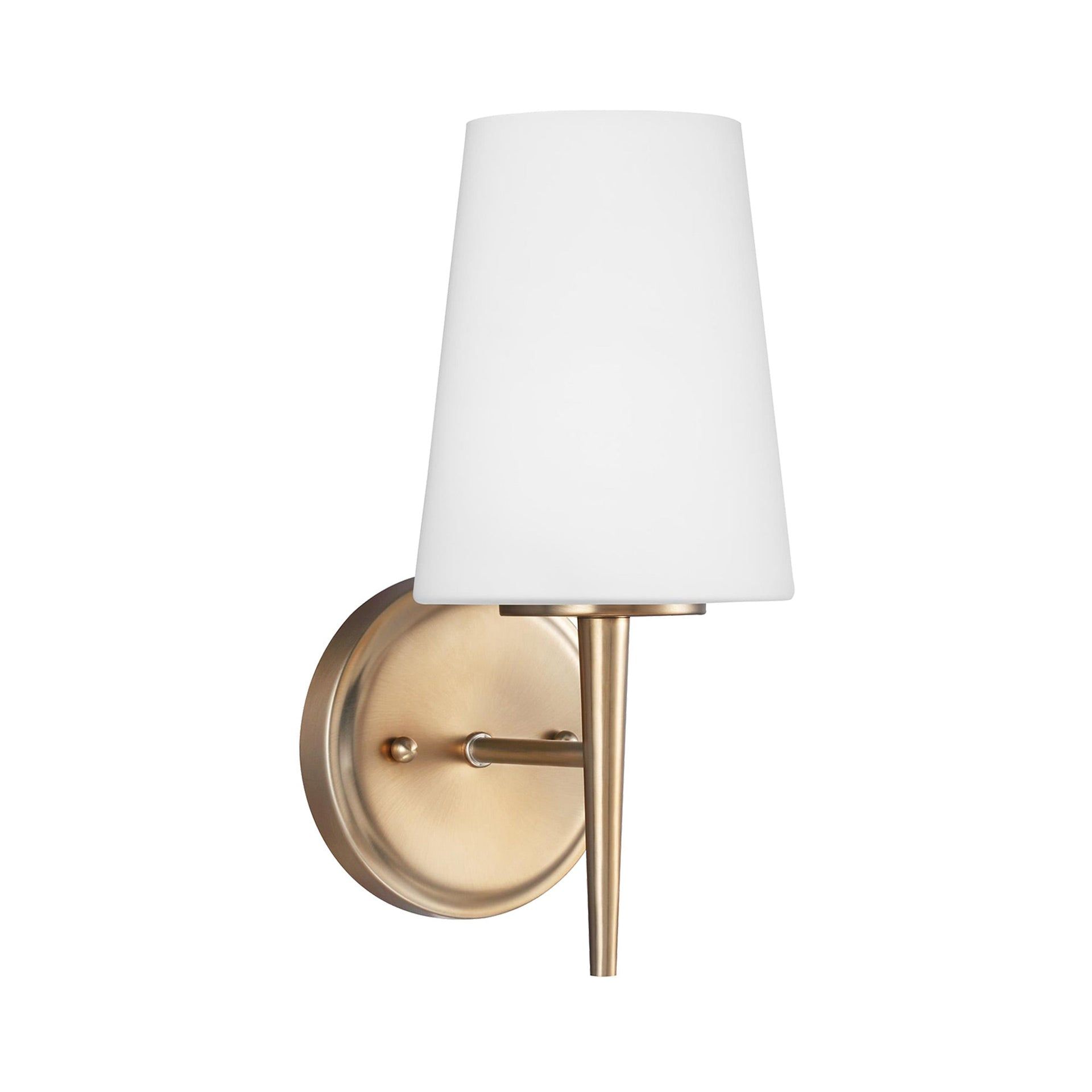 Satin Brass and Opal Glass LED Wall Sconce