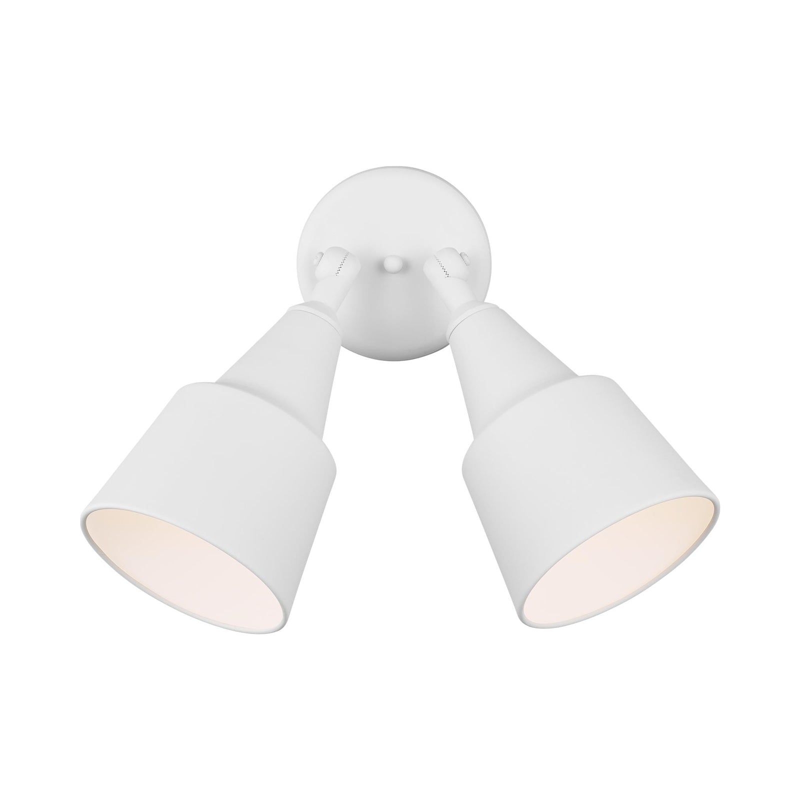 White Aluminum Dual Head Outdoor Flood Light