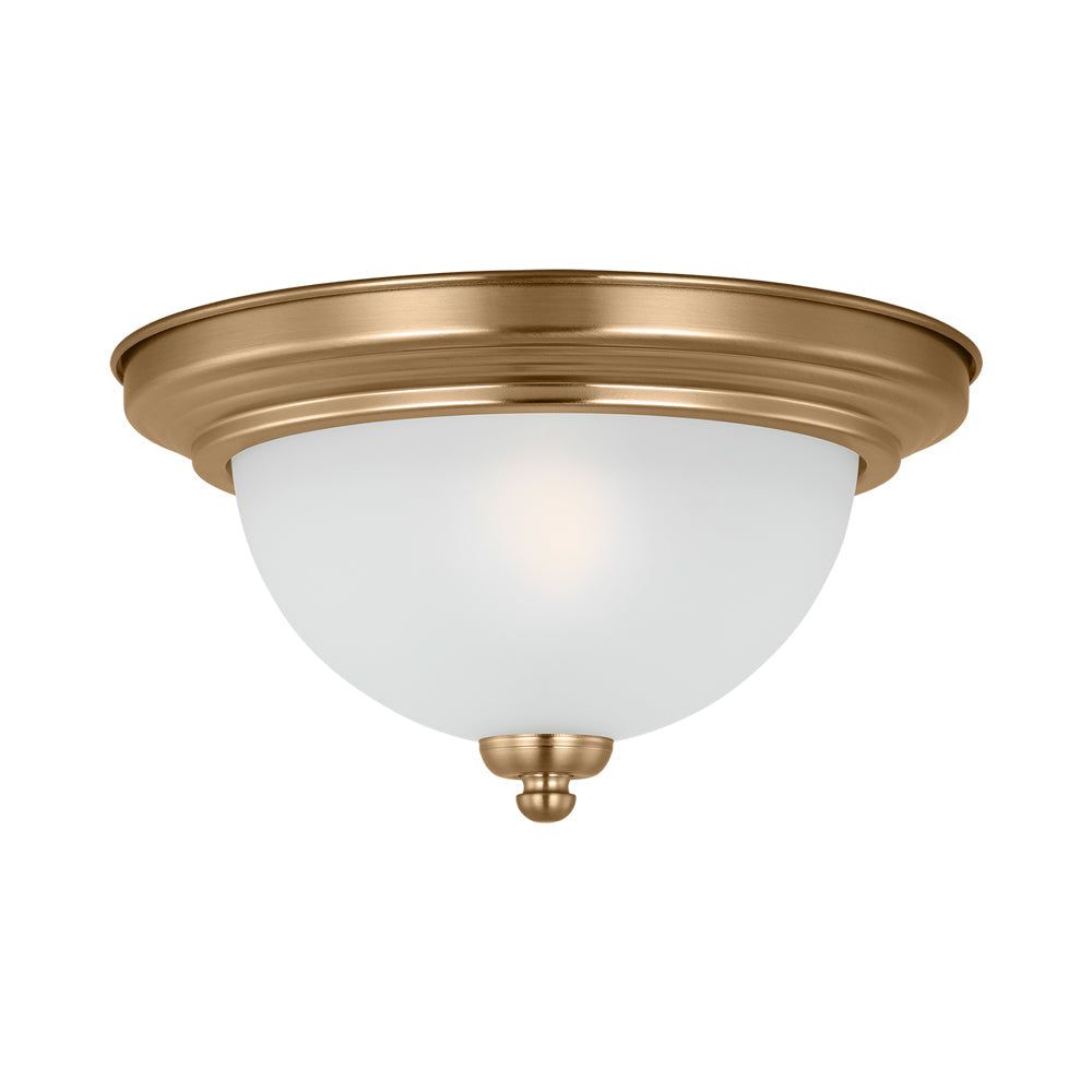 Geary Satin Brass Indoor/Outdoor LED Bowl Flush Mount