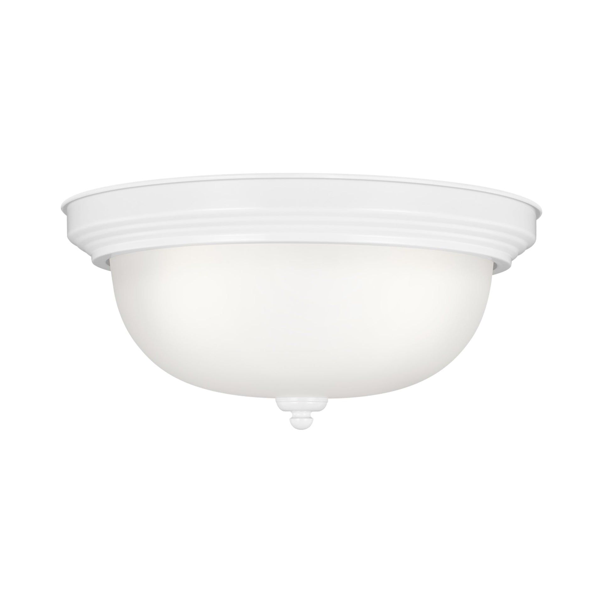 Transitional 14.5'' White Glass Bowl Flush Mount Ceiling Light