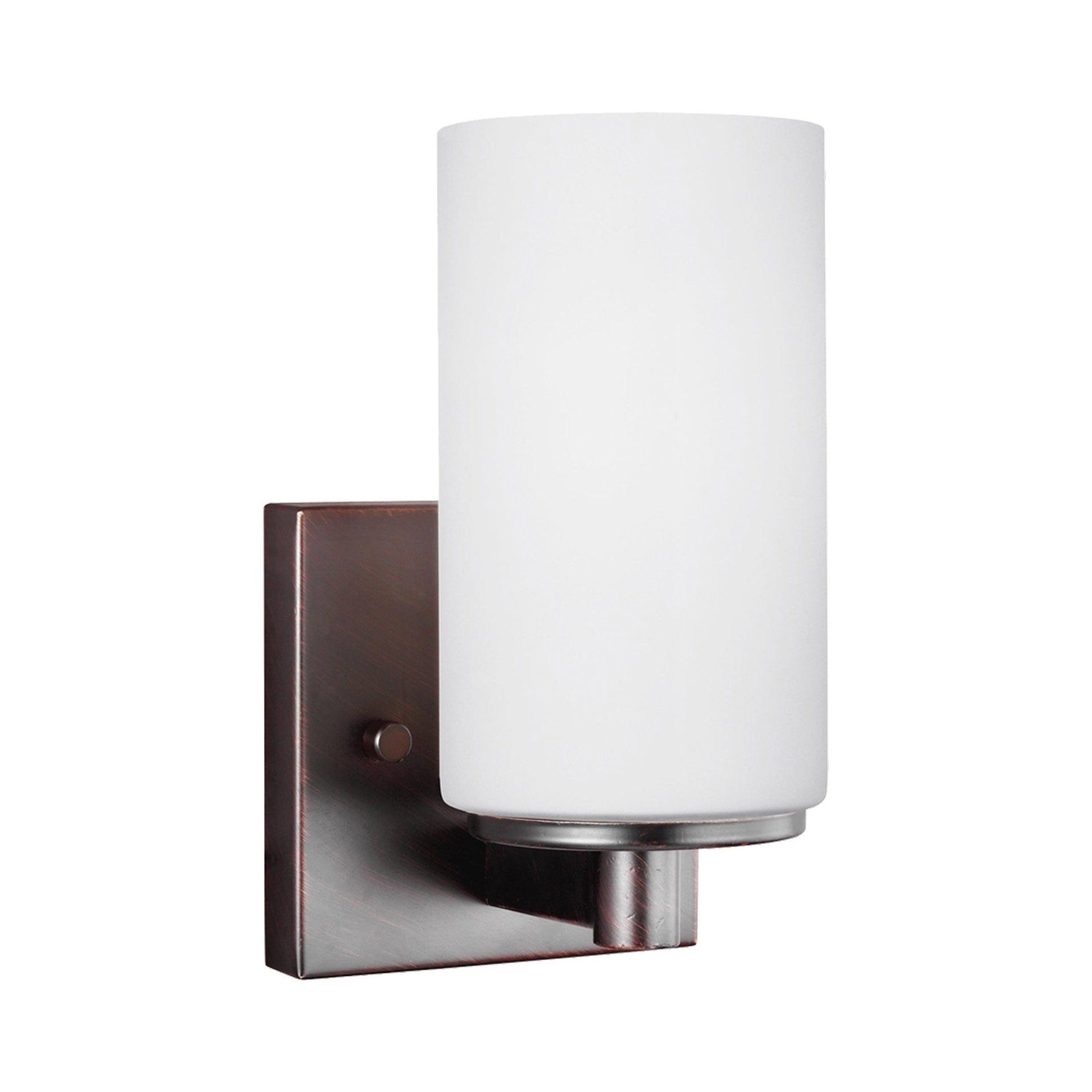Hettinger Bronze Wall Sconce with Etched Glass Shade