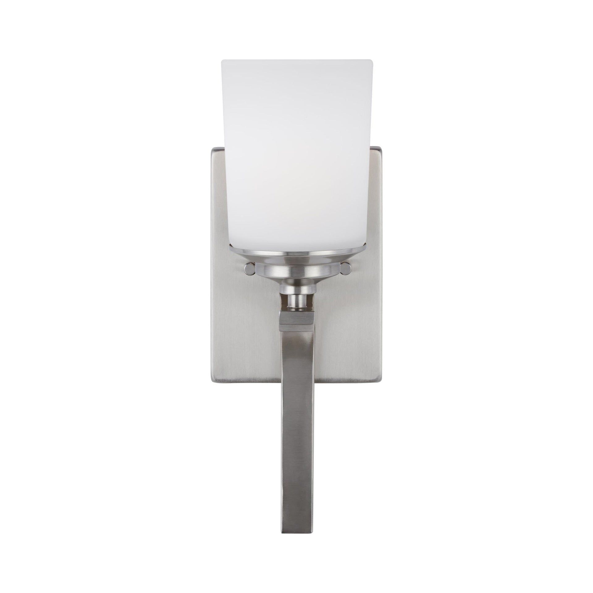 Kemal Brushed Nickel 15'' Energy Star Wall Sconce with Etched White Glass