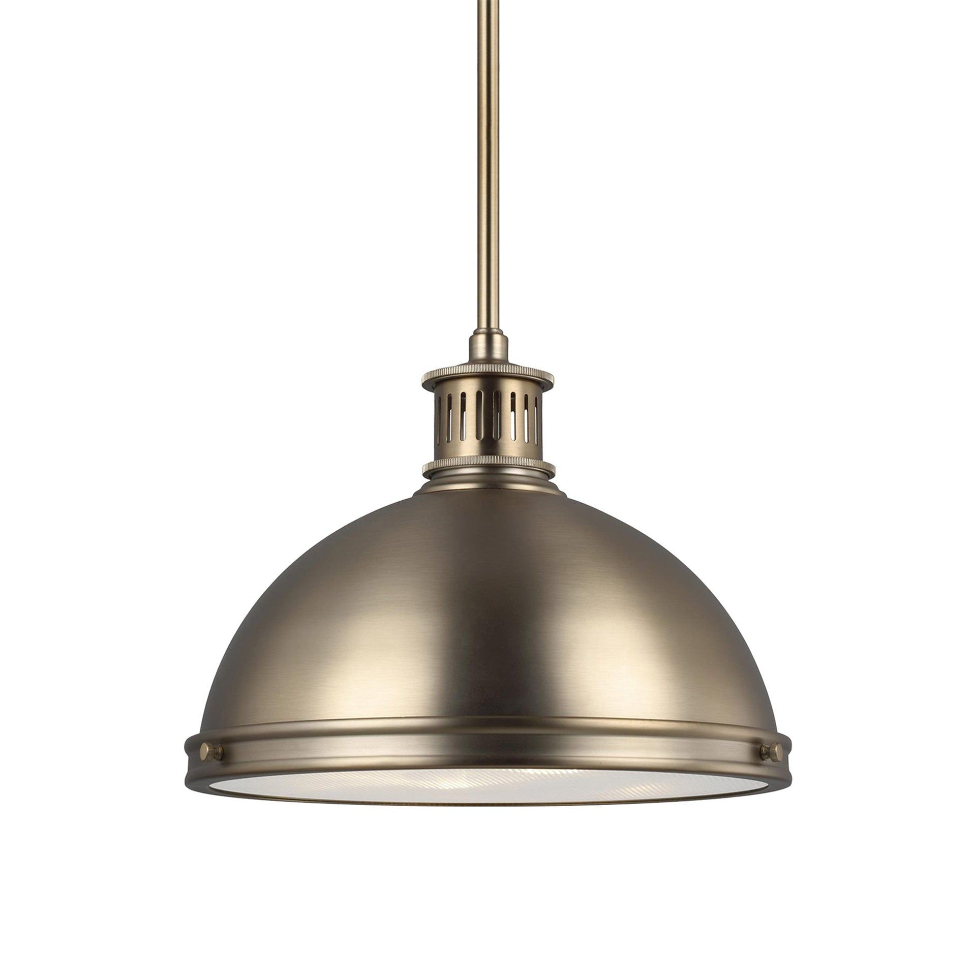 Satin Brass and Clear Glass Indoor Pendant Light