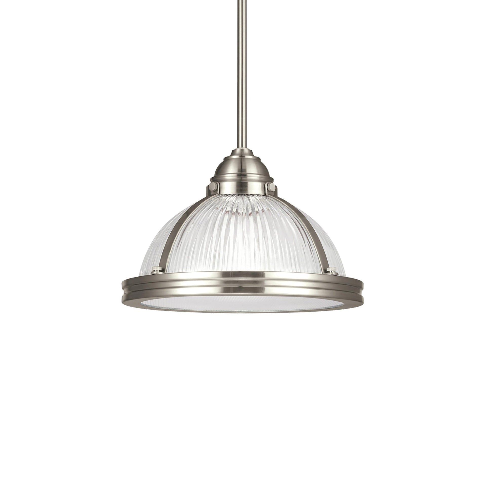 Brushed Nickel Clear Glass LED Pendant Light
