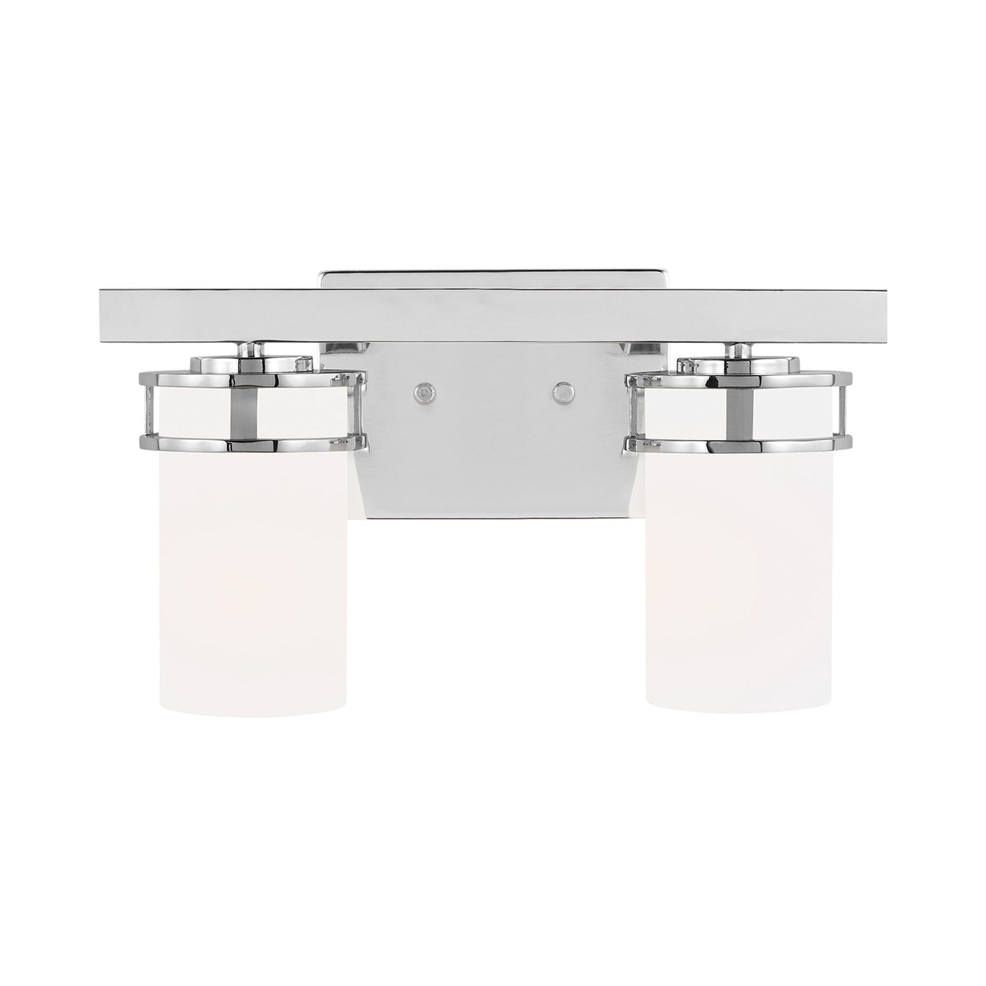 Robie Chrome 2-Light Bath Vanity with Etched White Glass