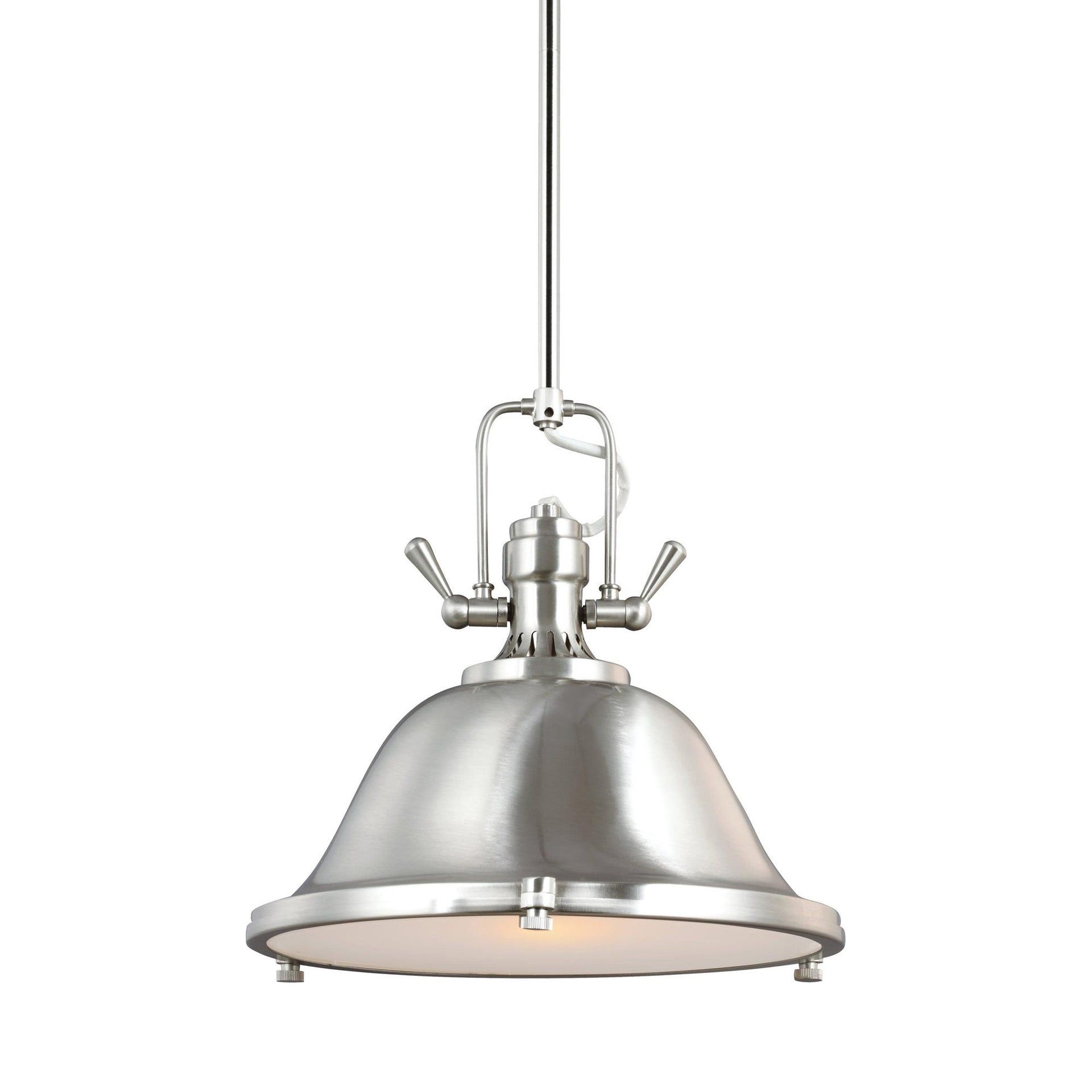Brushed Nickel Satin Etched Glass LED Pendant Light