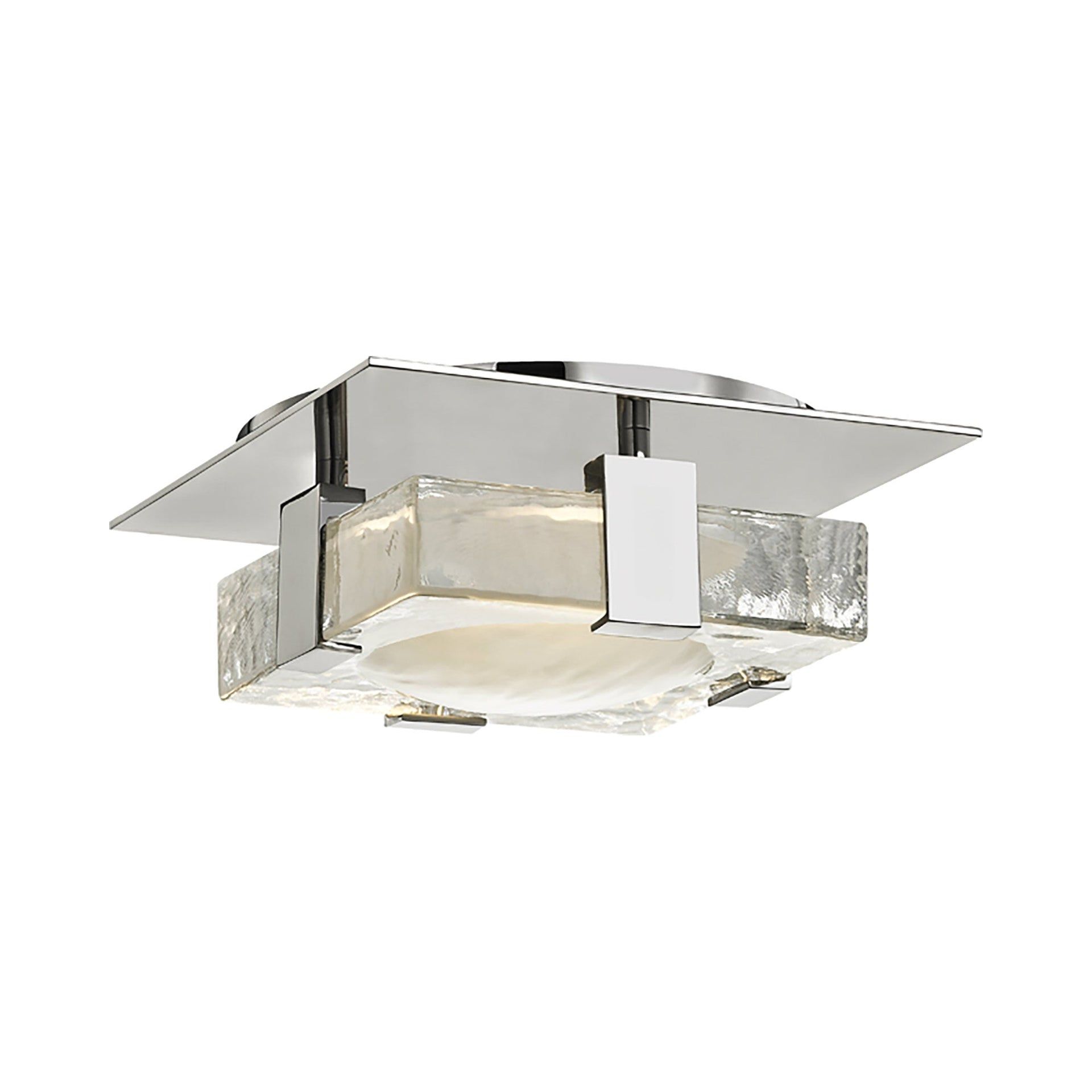 Bourne Polished Nickel 1-Light LED Wall Sconce with Etched Glass Shade