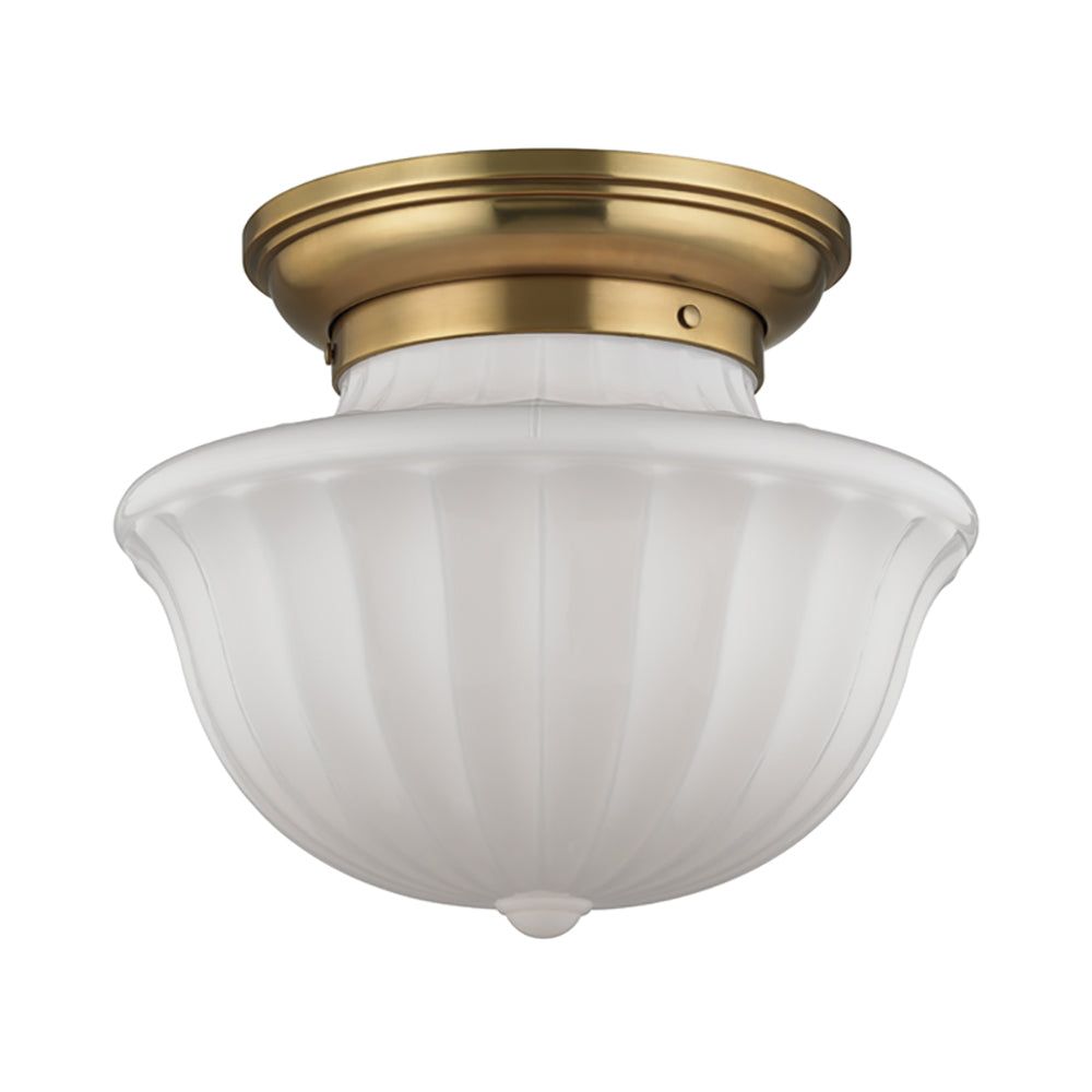 Aged Brass 2-Light Globe Indoor/Outdoor Flush Mount