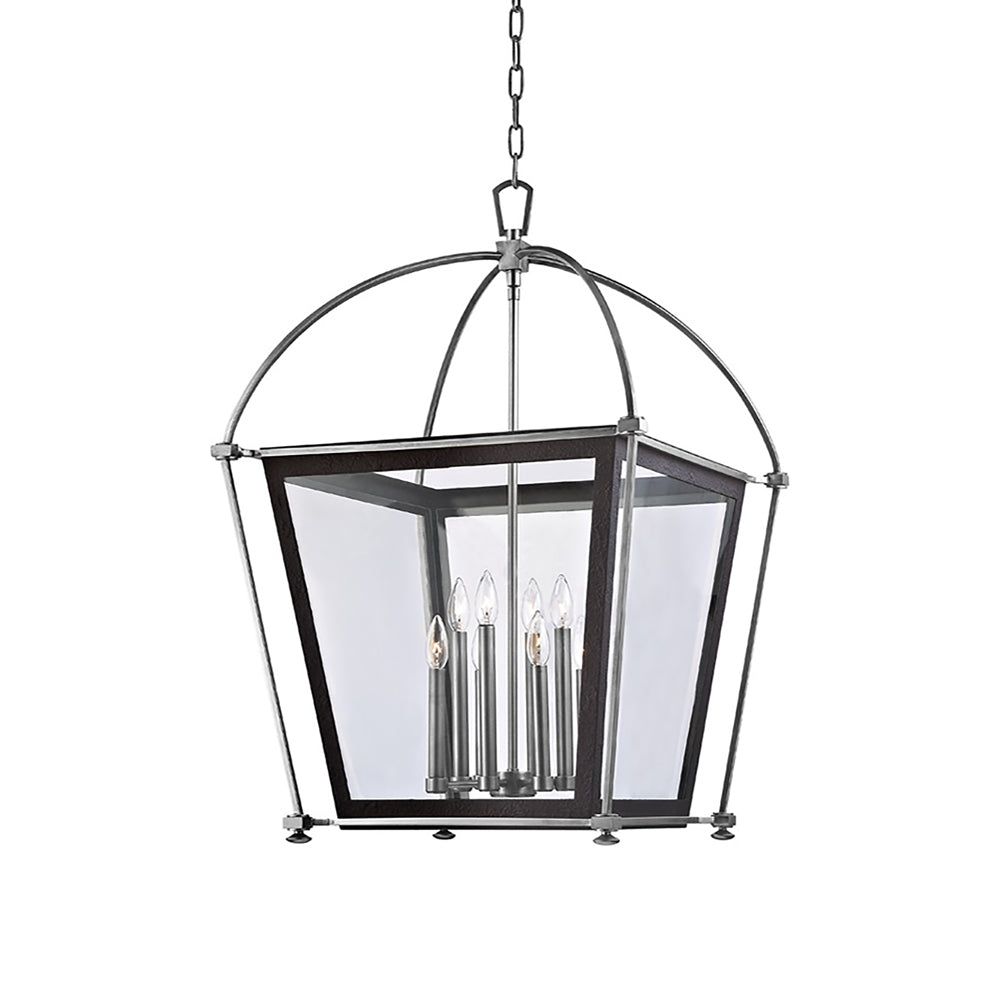 Contemporary Polished Nickel 8-Light Glass Drum Pendant