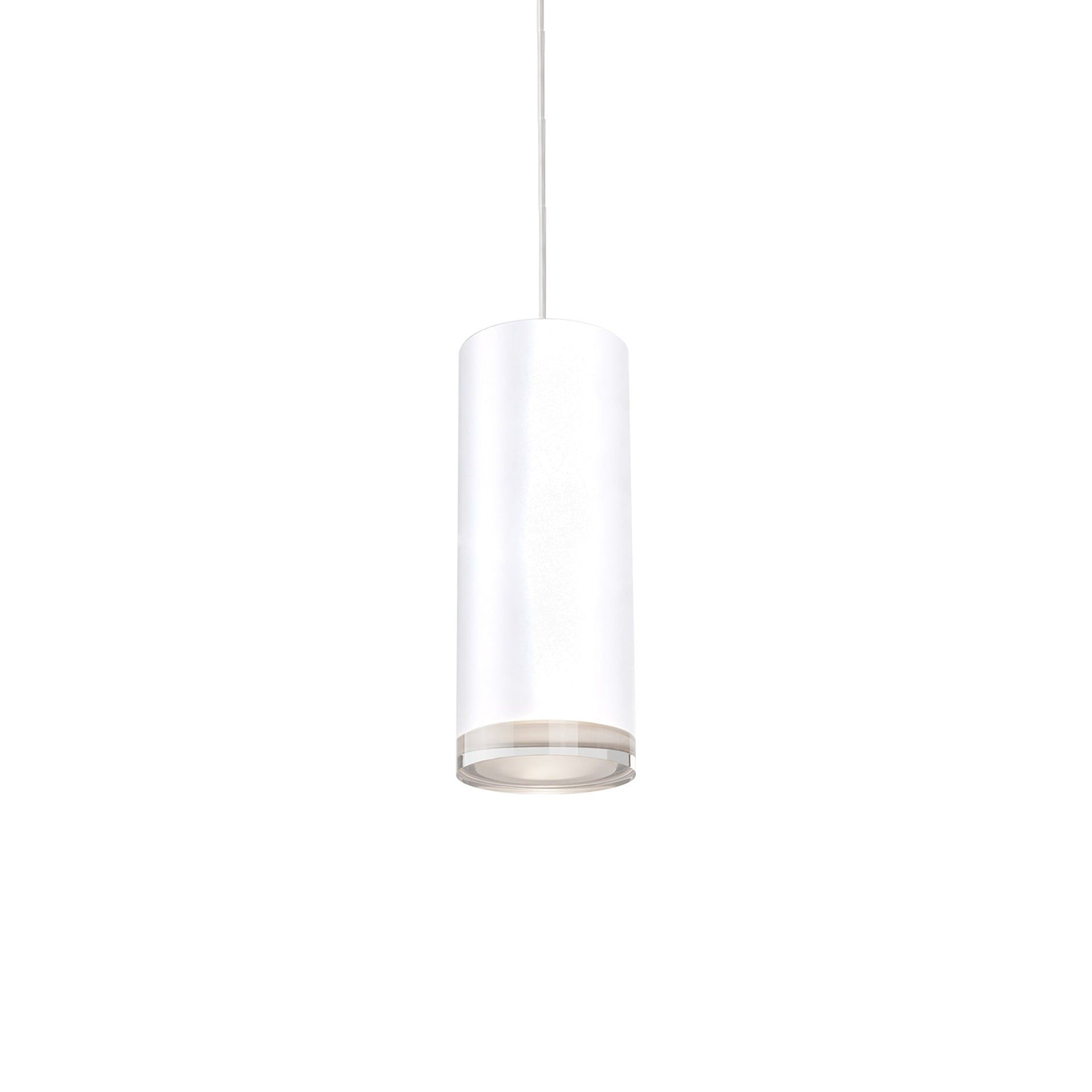 White Crystal LED Cylinder Pendant Light