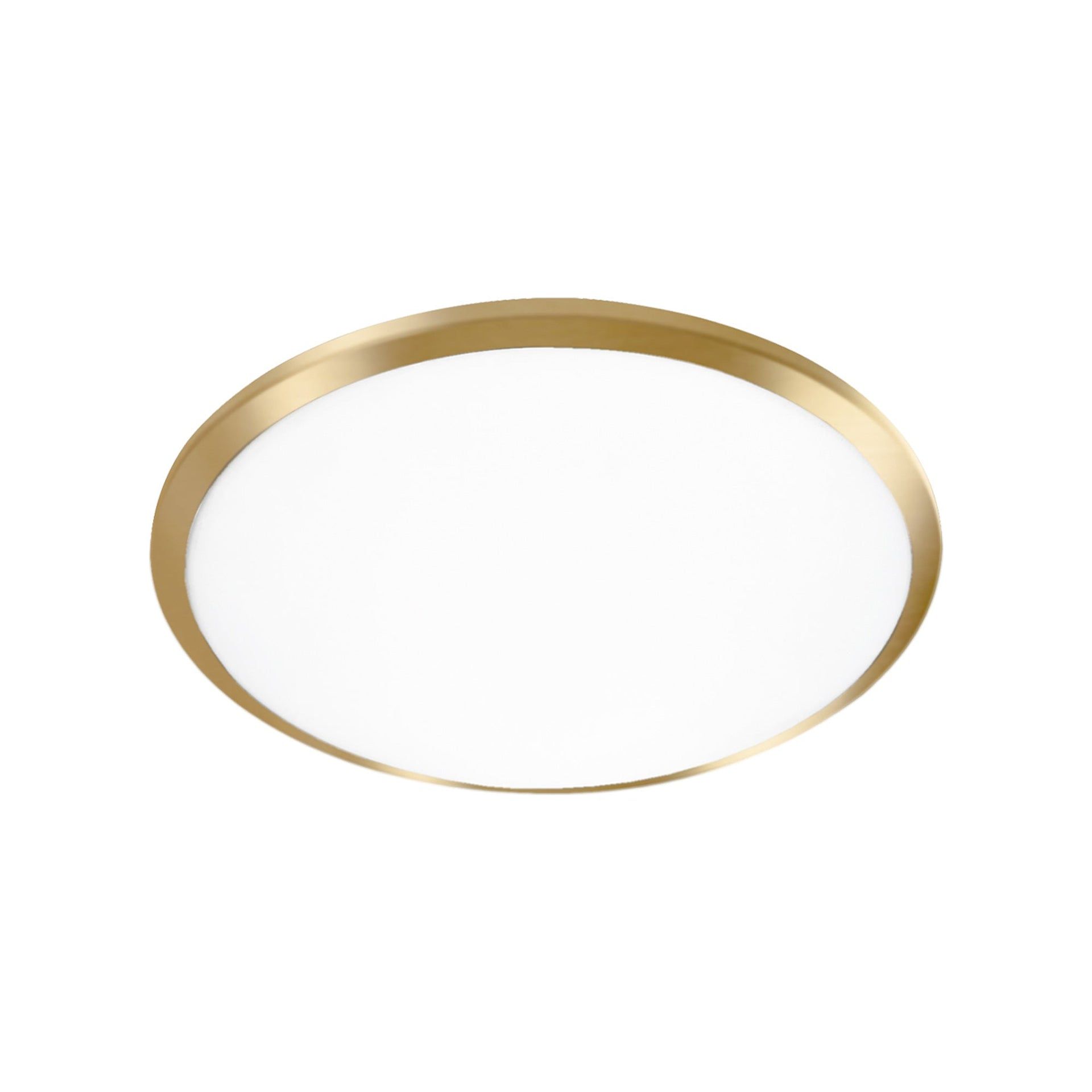 Malta Brushed Gold Circular LED Flush Mount with Opal White Glass