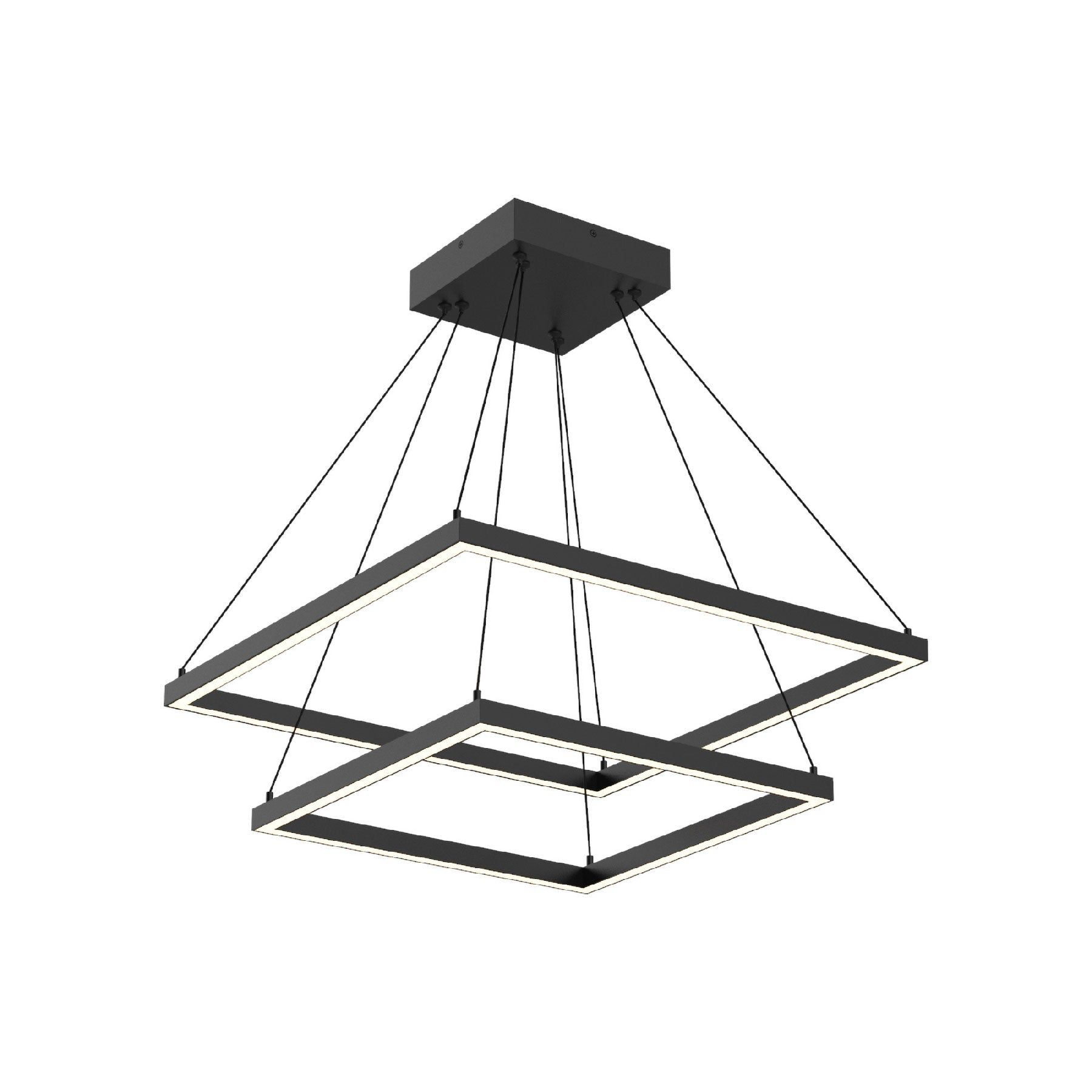Piazza Black Rectilinear LED Chandelier with Opal Diffuser