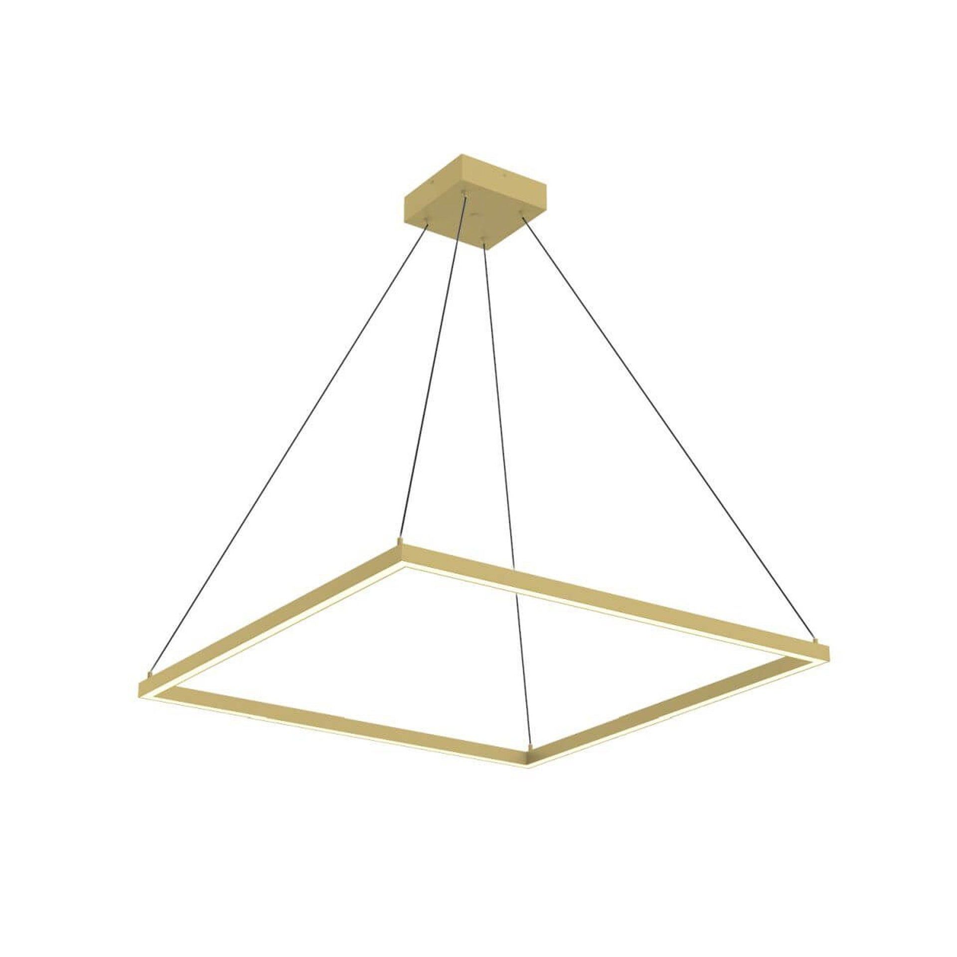 Brushed Gold Square Aluminum LED Pendant Light