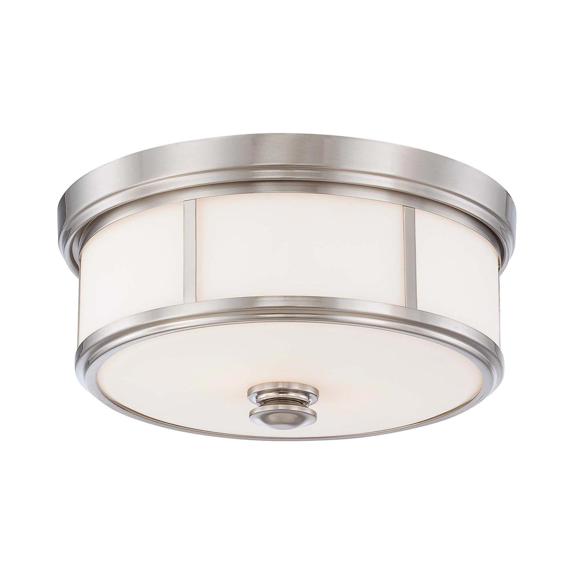 Brushed Nickel and Etched Opal Glass 20" Flush Mount Ceiling Light