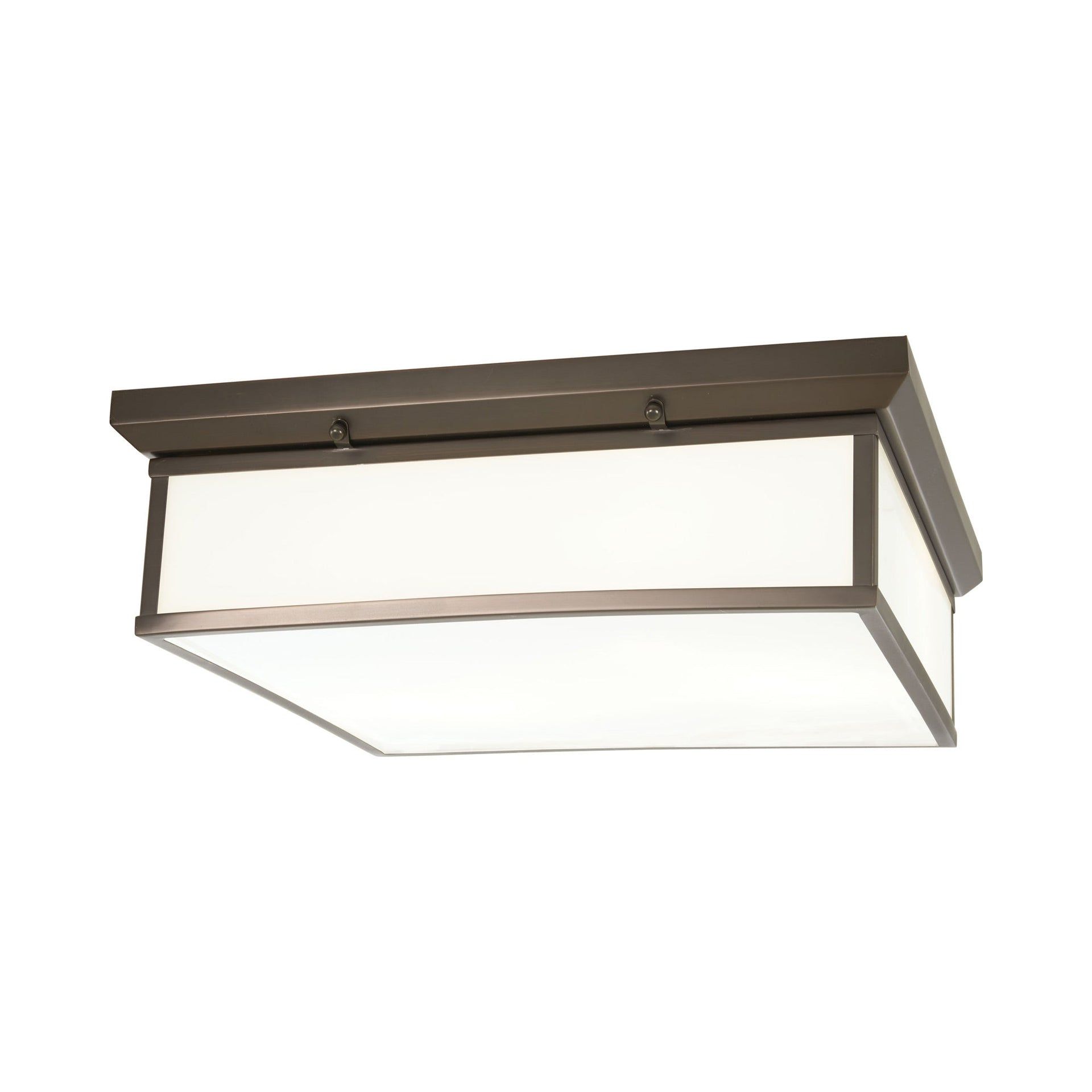 Harvard Court Bronze LED Flush Mount Ceiling Light with White Glass