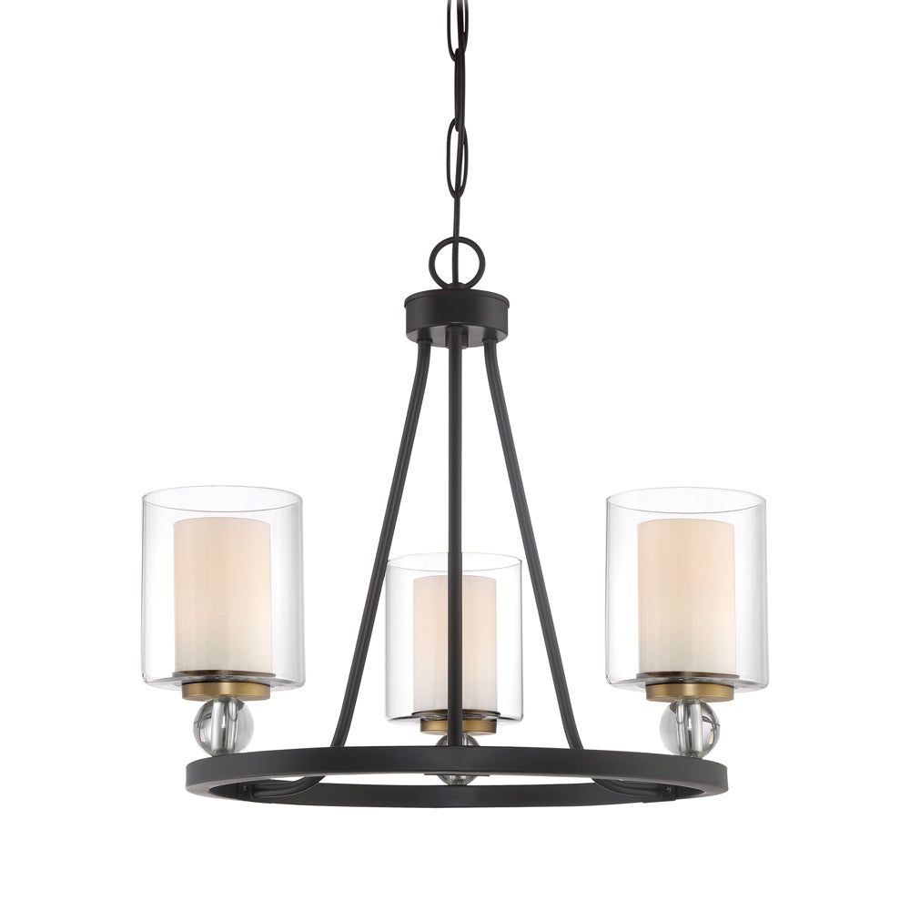 Mini Elegance Crystal 3-Light Chandelier in Polished Nickel