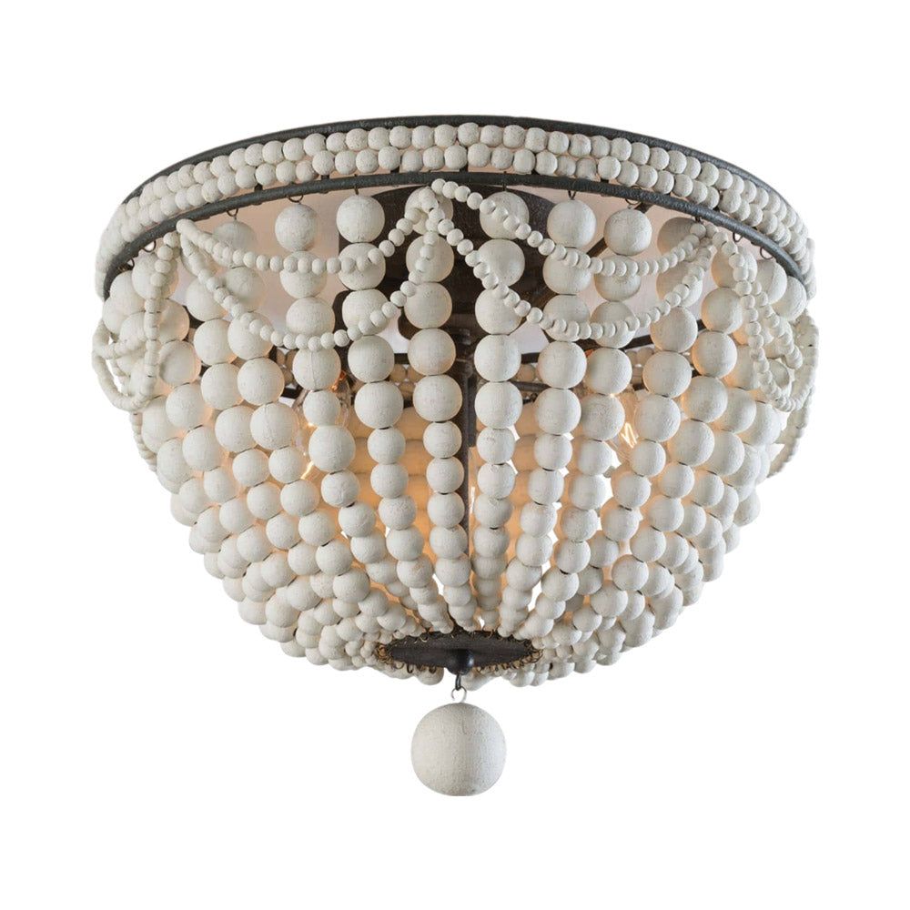 Malibu Sky-Inspired Blue Beaded 3-Light Flush Mount