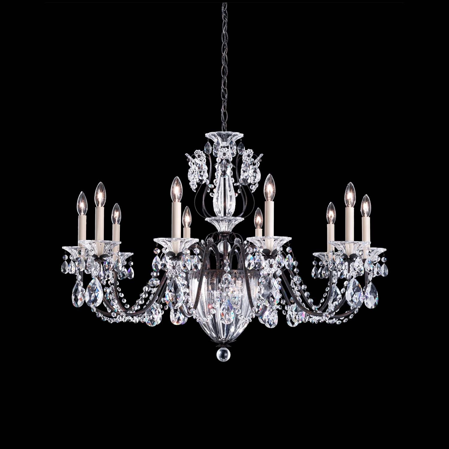 Elegant 13-Light Polished Silver Chandelier with Clear Heritage Crystal