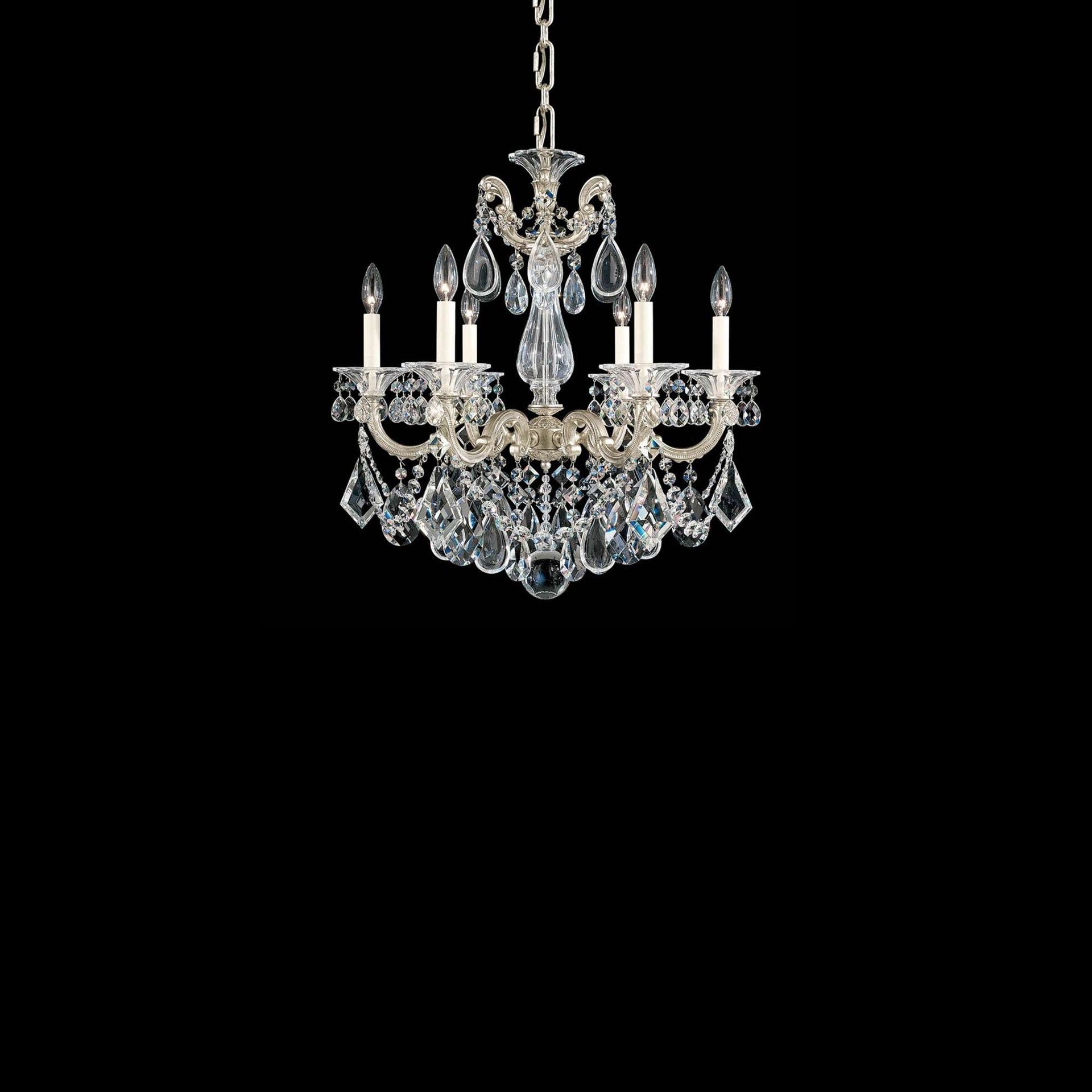 Etruscan Gold 6-Light Bronze Chandelier with Swarovski Crystals