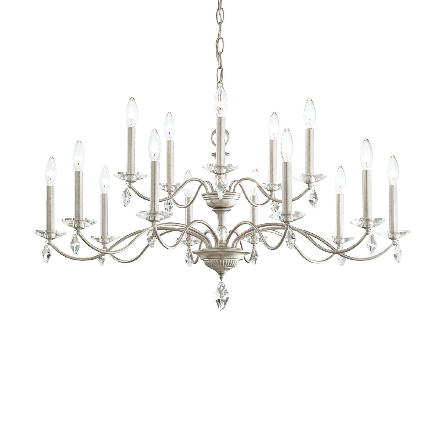 White Crystal Heritage 15-Light Modern Chandelier